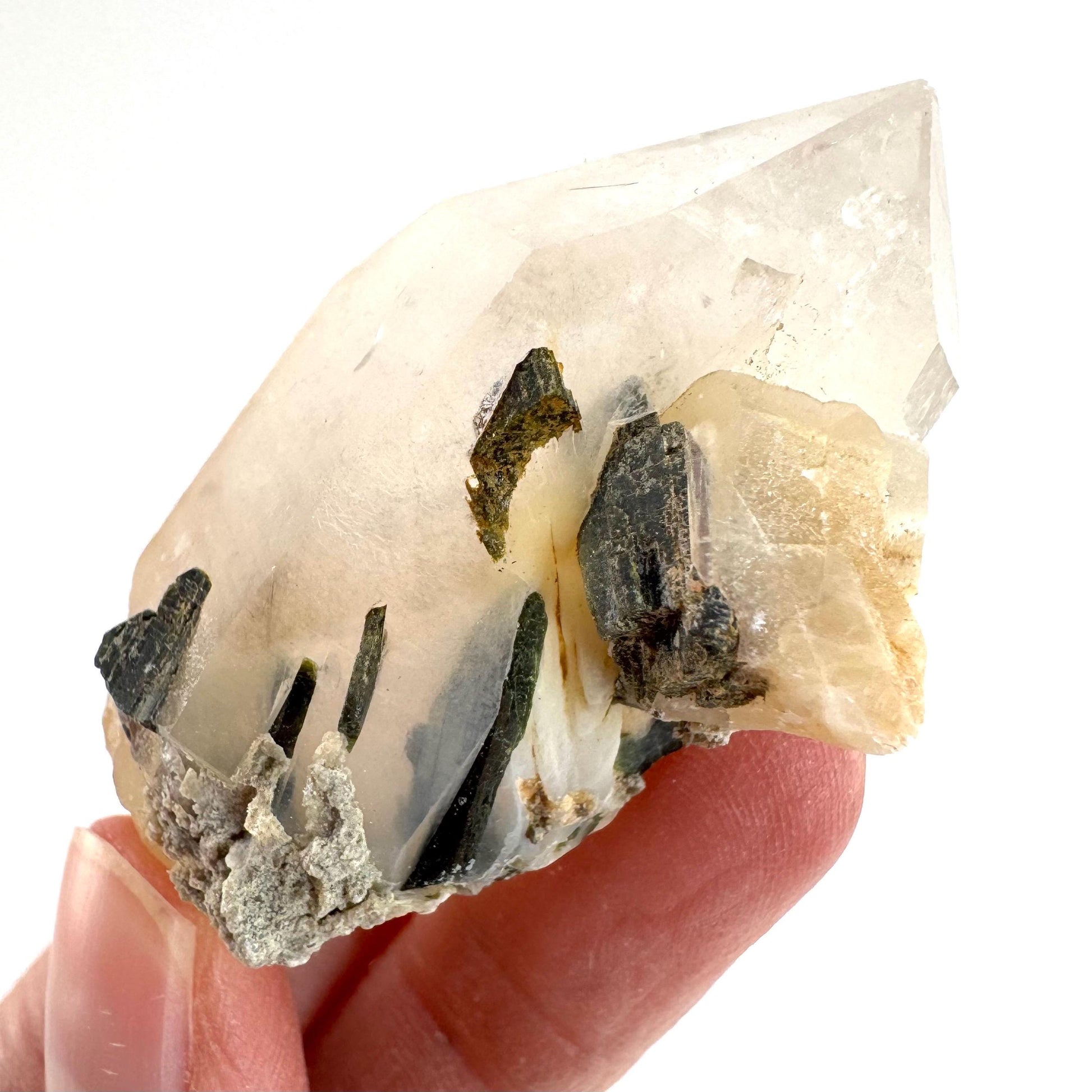 Yellow Bone Quartz with Epidote | mango quartz crystal, mineral specimen from Pakistan