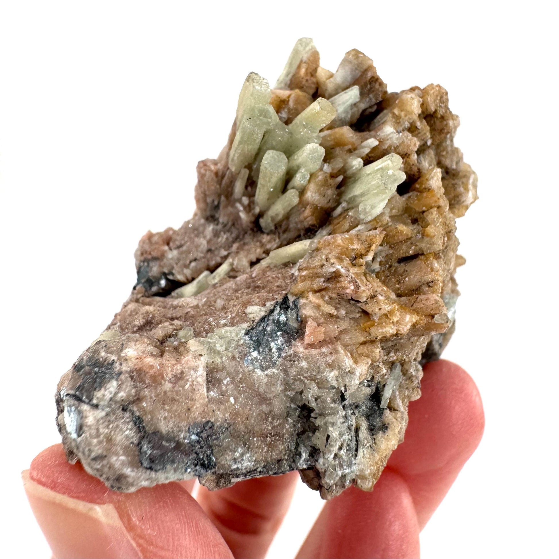 Cuprian Barite with Stibnite | Crystal cluster, baryte mineral specimen from DR Congo