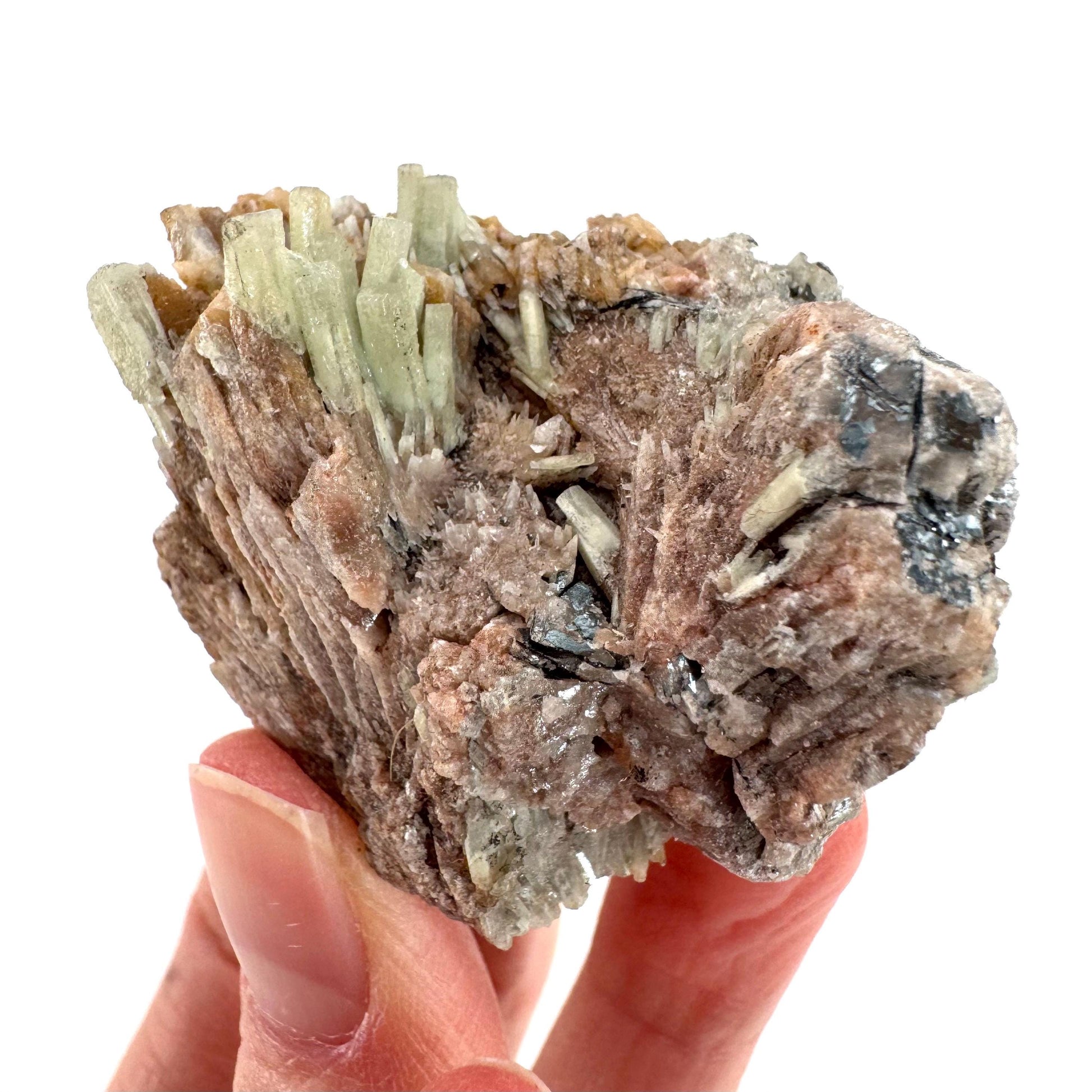 Cuprian Barite with Stibnite | Crystal cluster, baryte mineral specimen from DR Congo