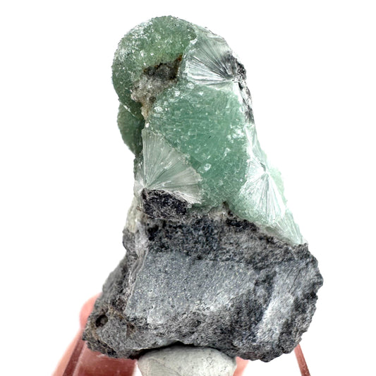 Wavellite (Arkansas, USA) | green crystal cluster, mineral specimen