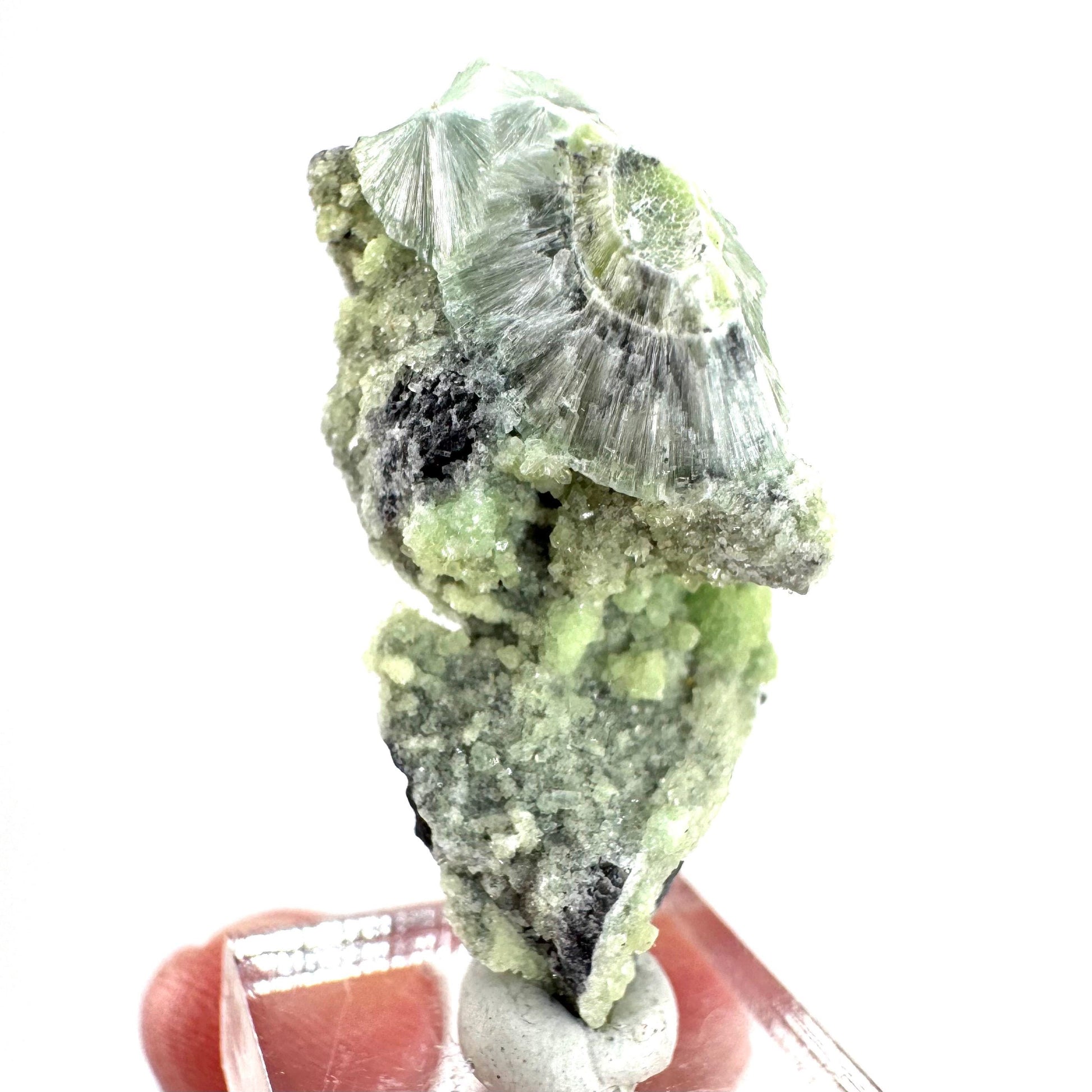 Wavellite (Arkansas, USA) | green crystal cluster, mineral specimen