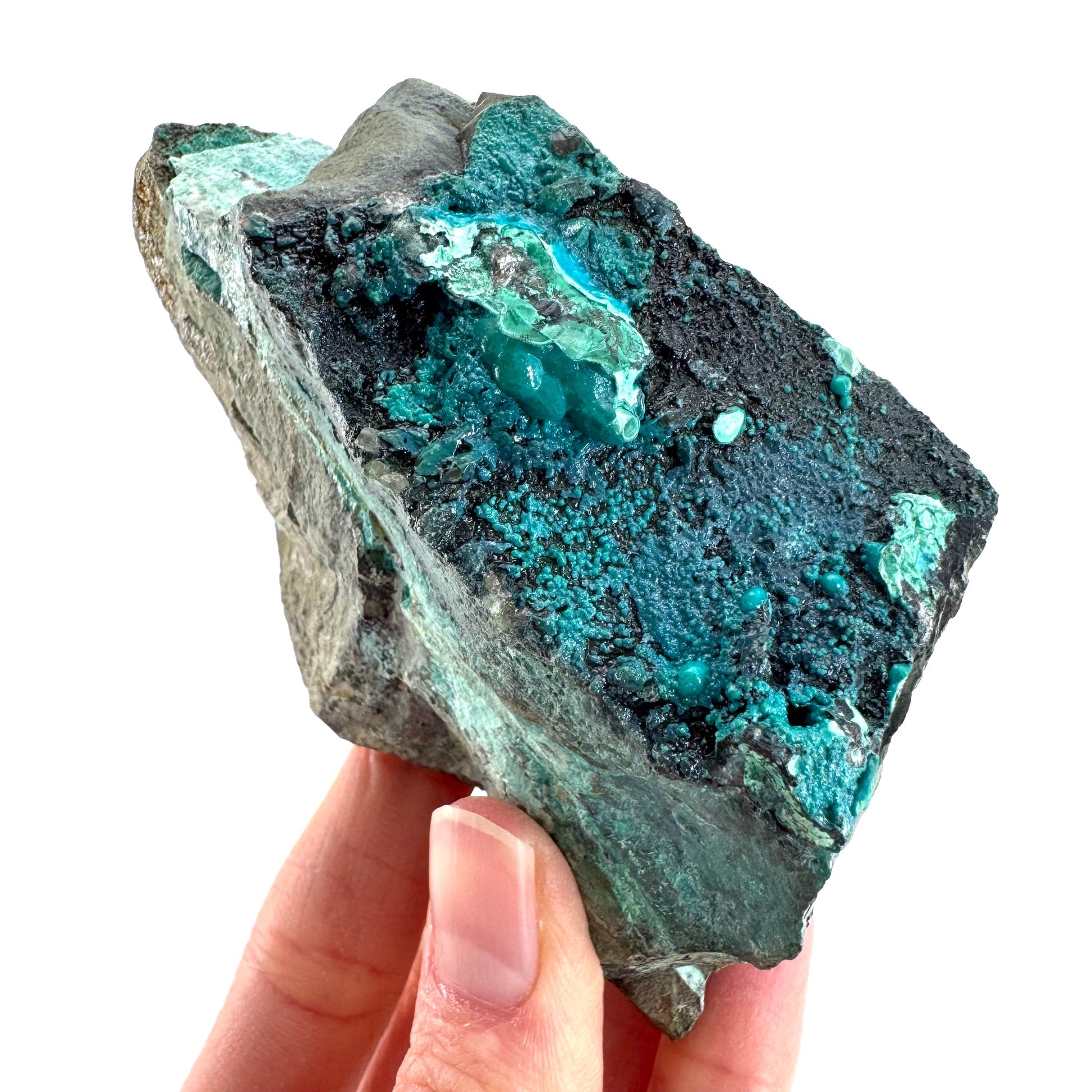 Silica Chrysocolla | natural blue crystal, mineral specimen from DR Congo