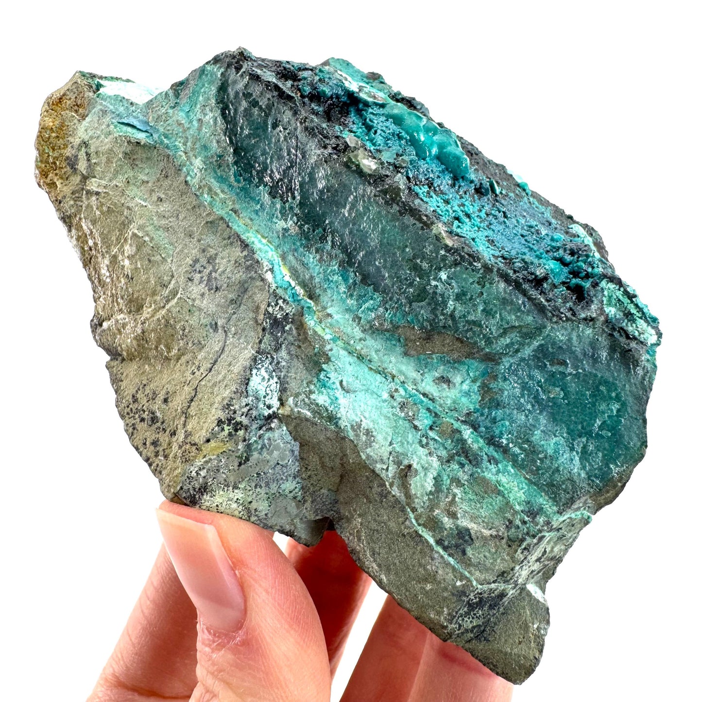 Silica Chrysocolla | natural blue crystal, mineral specimen from DR Congo