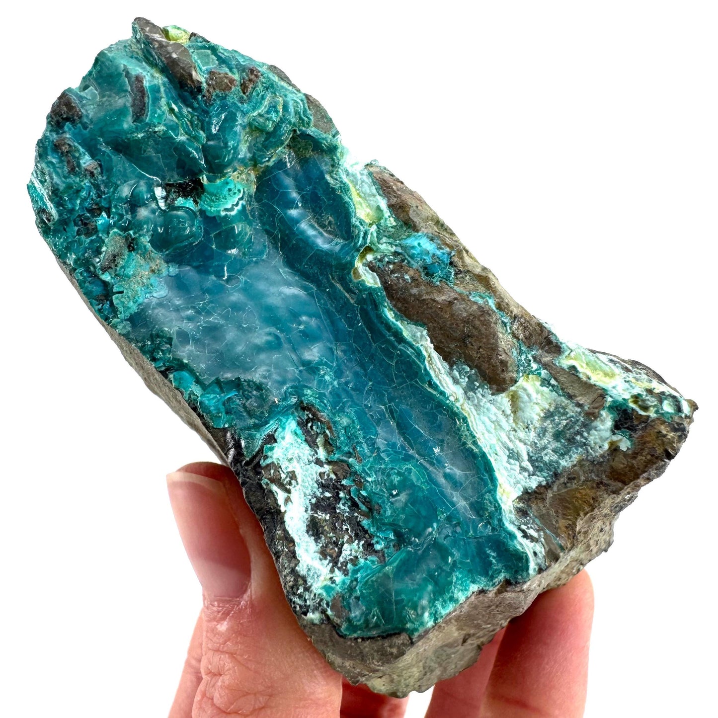Silica Chrysocolla | natural blue crystal, mineral specimen from DR Congo