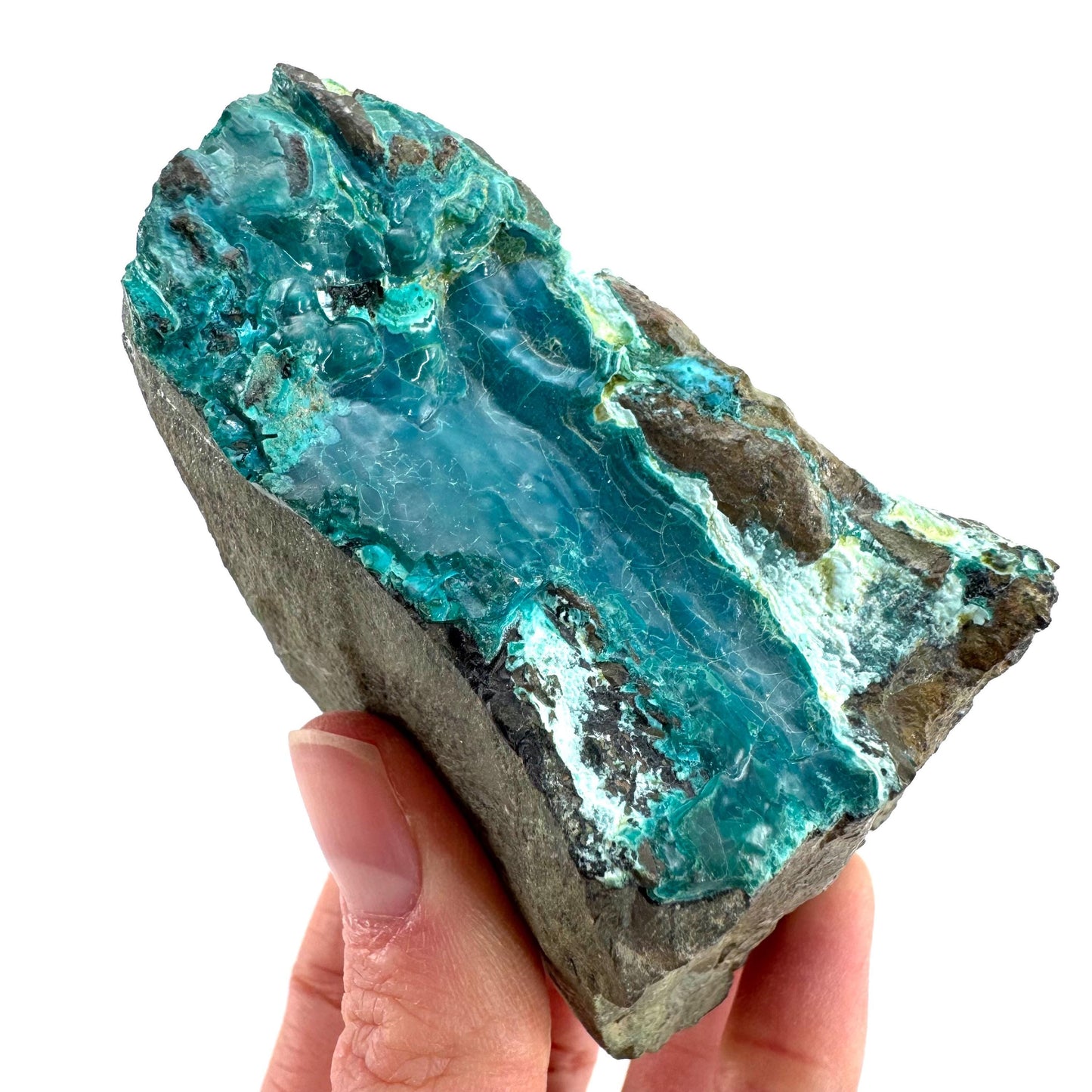 Silica Chrysocolla | natural blue crystal, mineral specimen from DR Congo