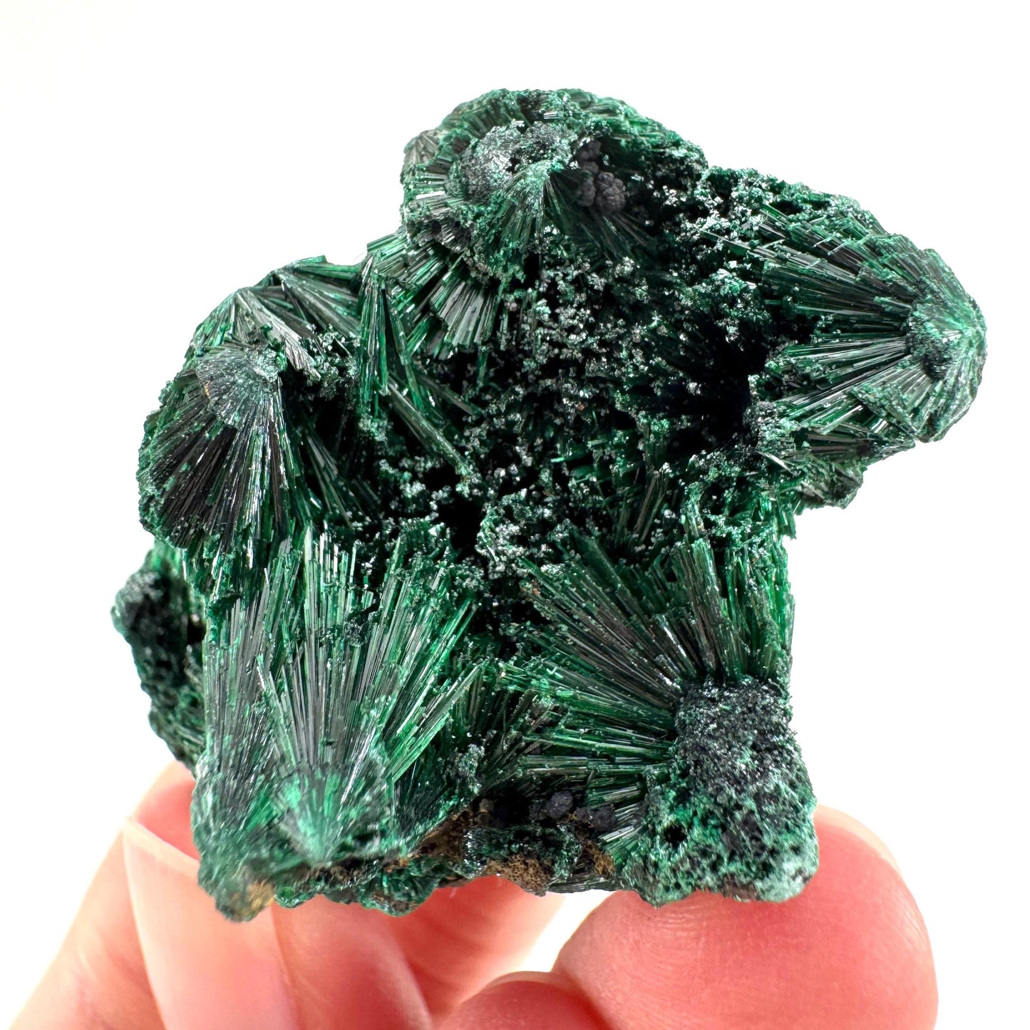 Fibrous Malachite | green velvet crystal, mineral specimen