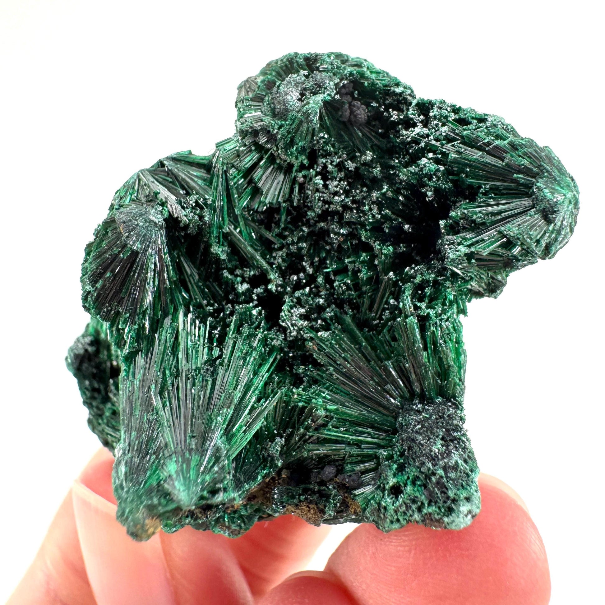 Fibrous Malachite | green velvet crystal, mineral specimen