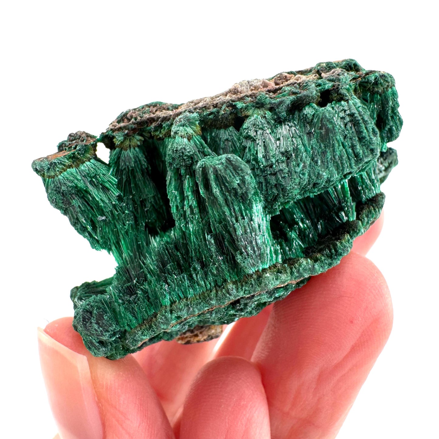 Fibrous Malachite | green velvet crystal, mineral specimen