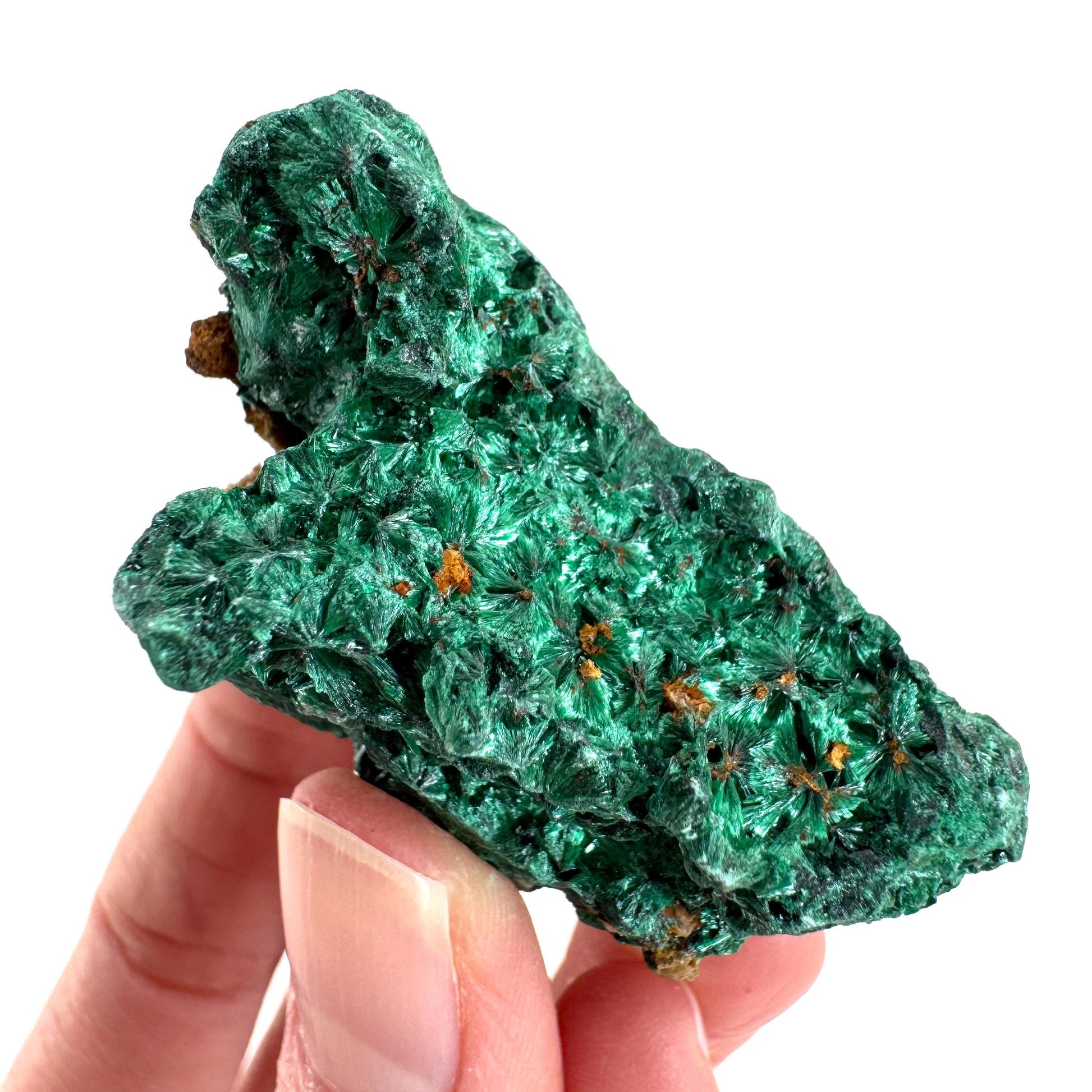 Fibrous Malachite | green velvet crystal, mineral specimen