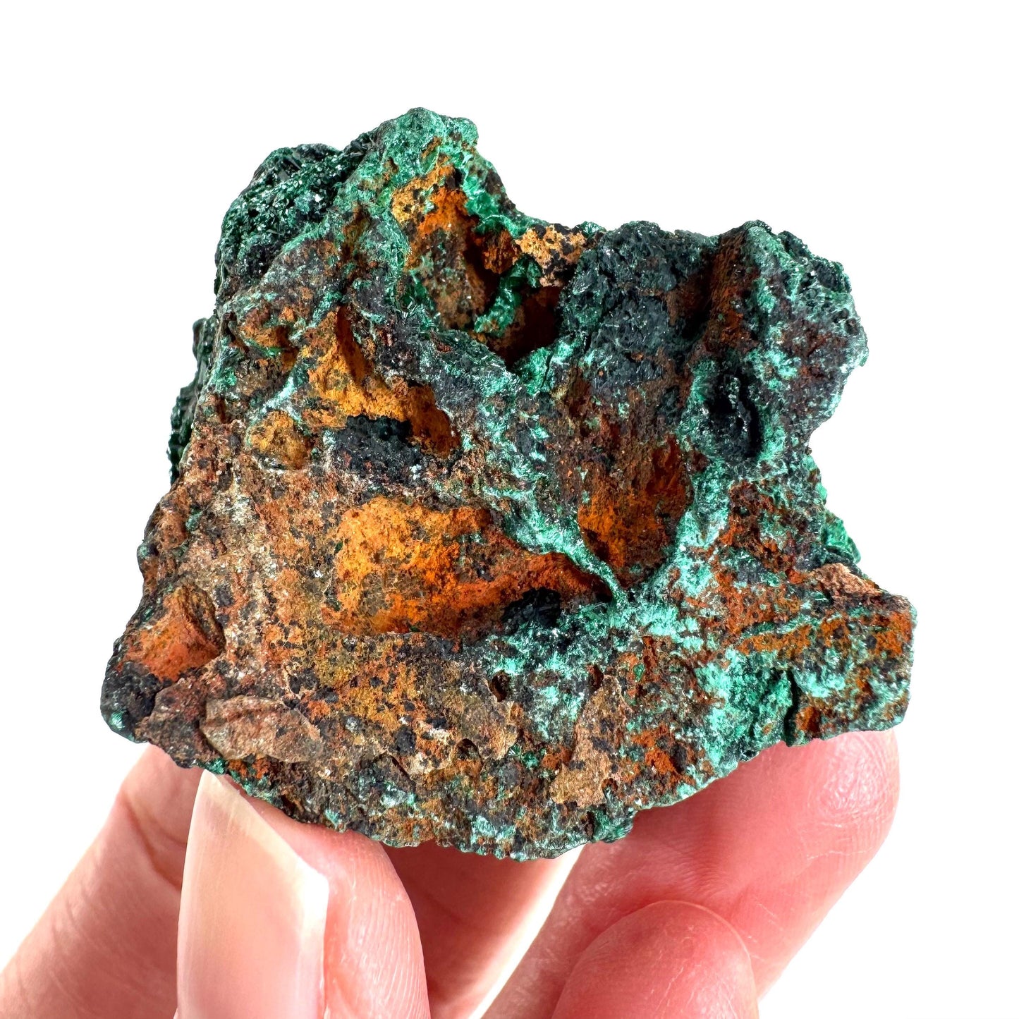 Fibrous Malachite | green velvet crystal, mineral specimen