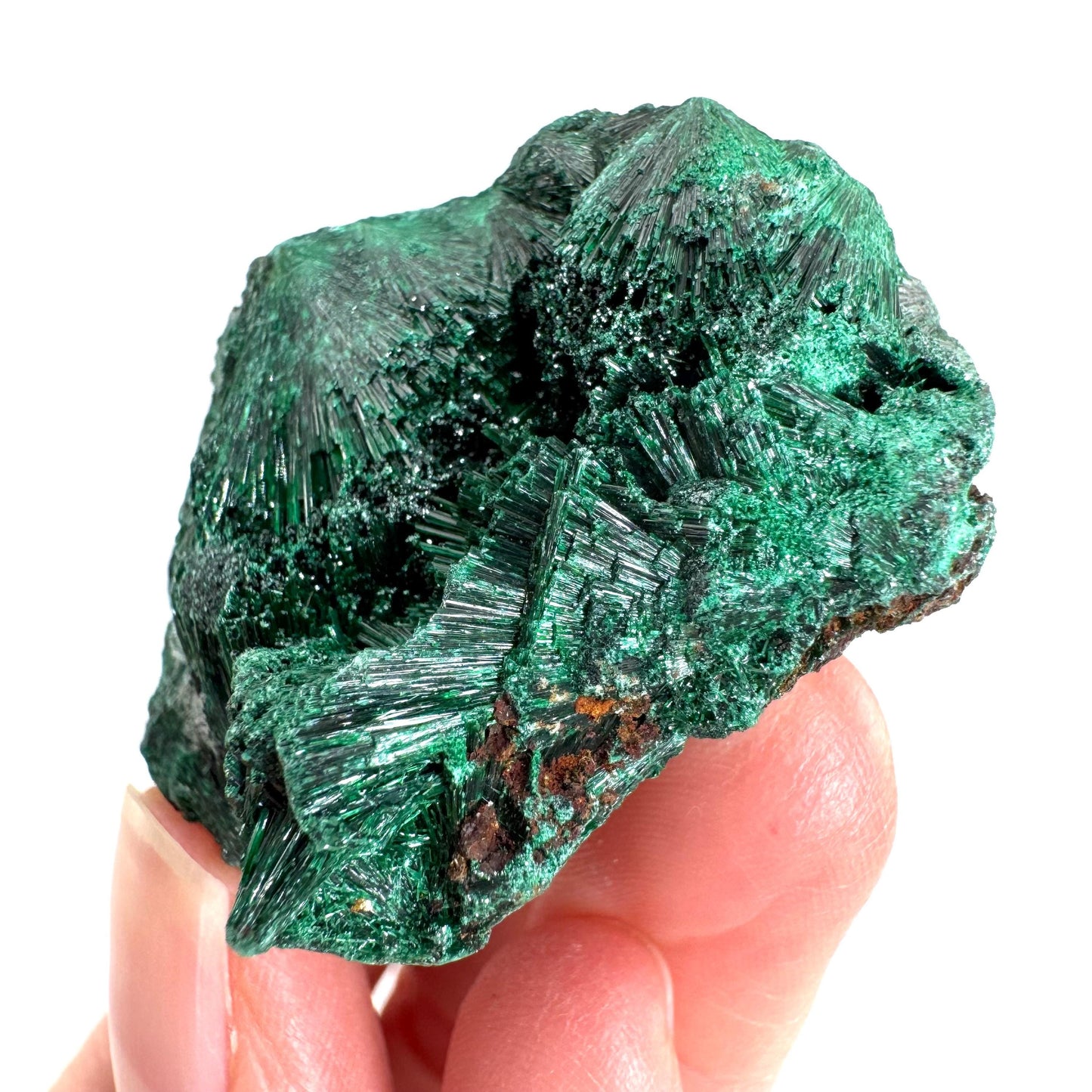 Fibrous Malachite | green velvet crystal, mineral specimen