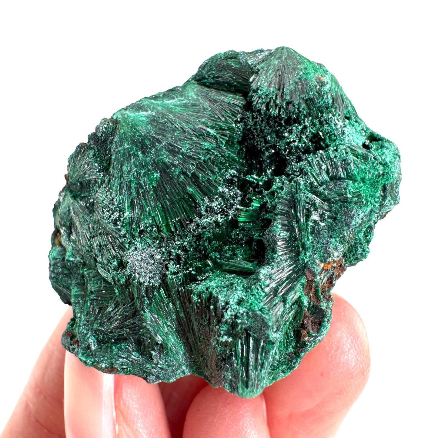 Fibrous Malachite | green velvet crystal, mineral specimen