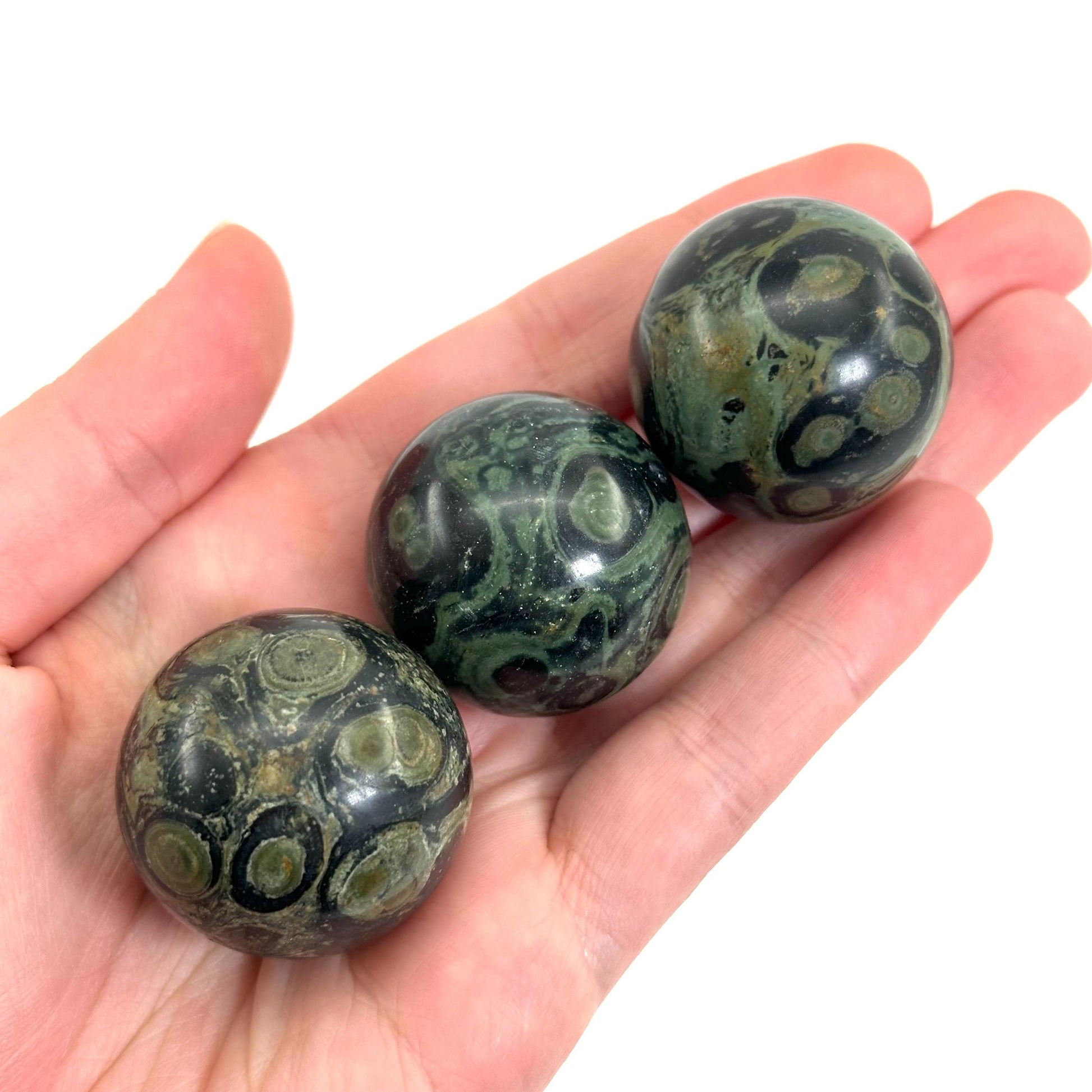 Kambaba Jasper Sphere | Polished Green Crystal Ball (Heart & Root Chakra)
