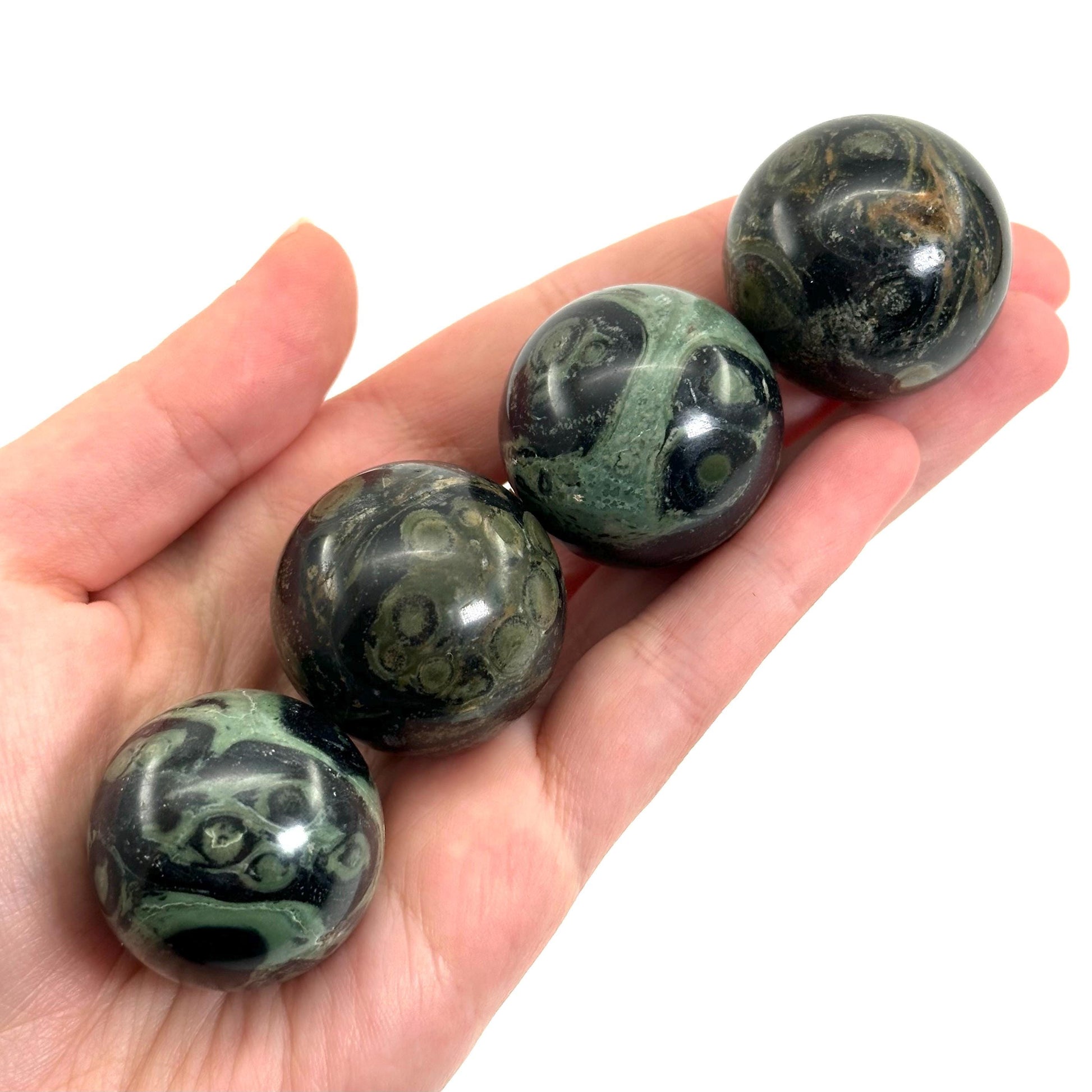 Kambaba Jasper Sphere | Polished Green Crystal Ball (Heart & Root Chakra)
