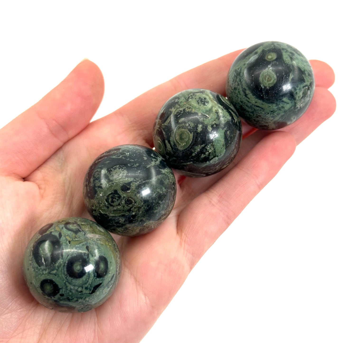 Kambaba Jasper Sphere | Polished Green Crystal Ball (Heart & Root Chakra)