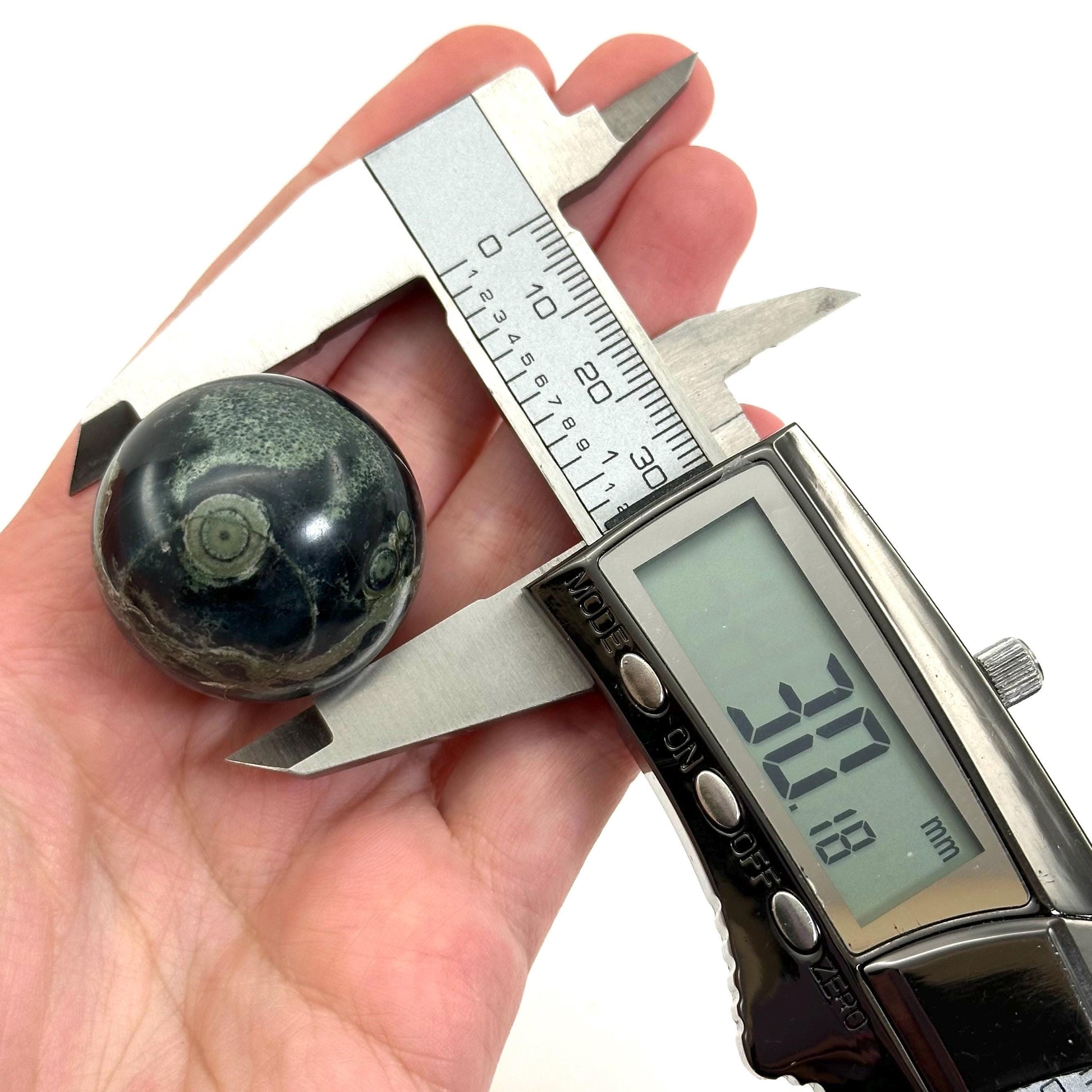Kambaba Jasper Sphere | Polished Green Crystal Ball (Heart & Root Chakra)