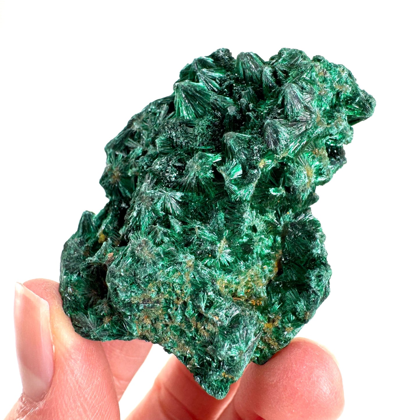Fibrous Malachite | green velvet crystal, mineral specimen