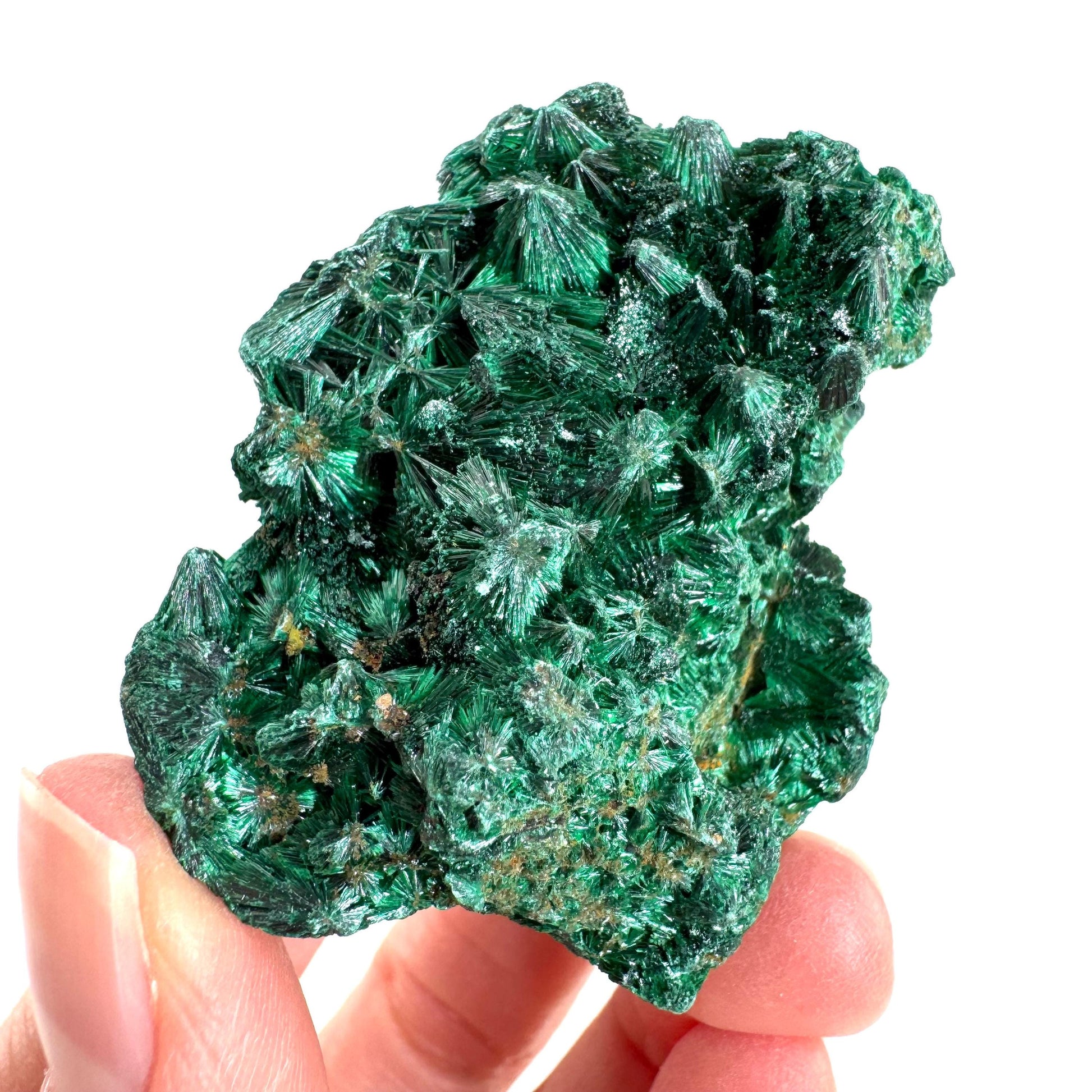 Fibrous Malachite | green velvet crystal, mineral specimen