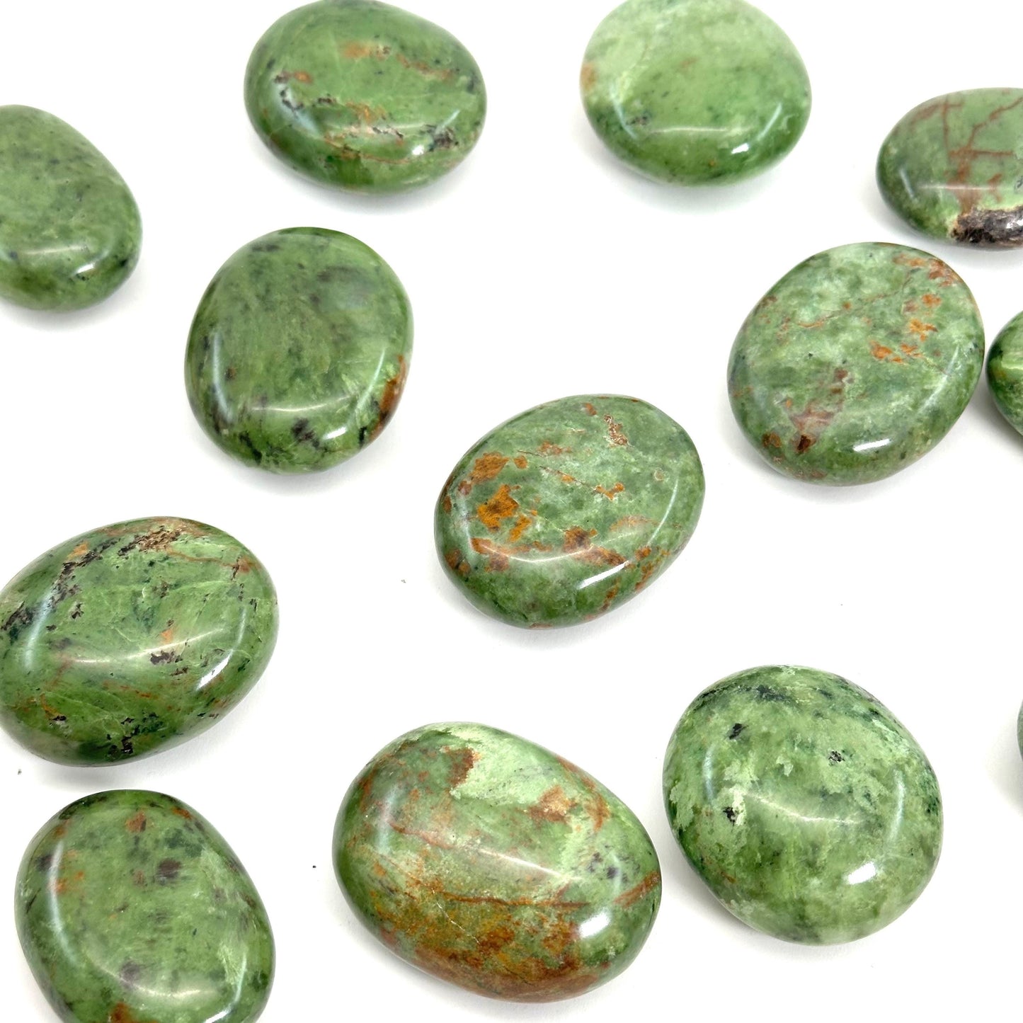 Chrysoprase Palm Stone | Polished Green Crystal Worry Stone (Heart Chakra)