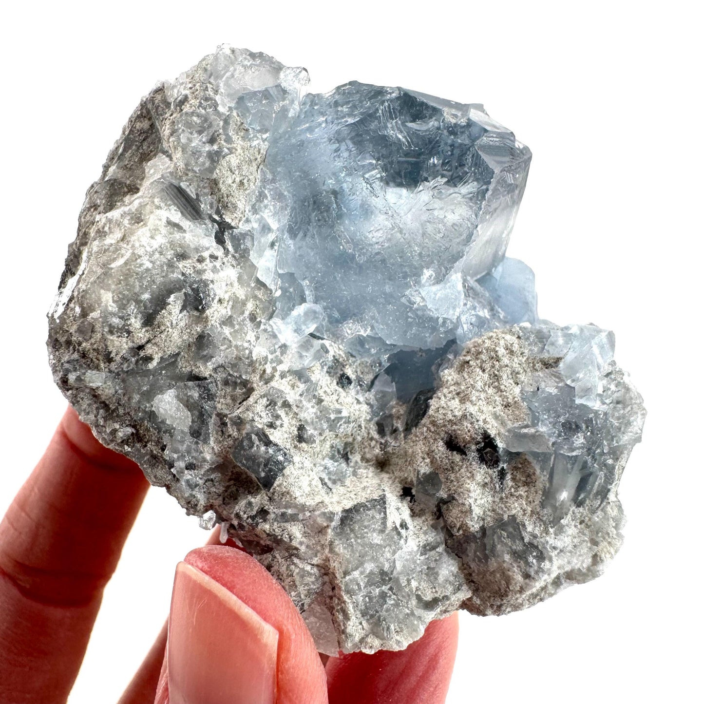 Celestite | natural blue crystal, mineral specimen from Madagascar