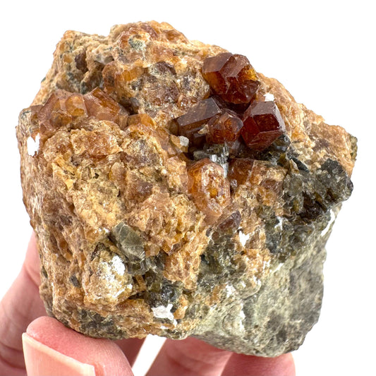 Spessartine Garnet | orange crystal cluster, mineral specimen from Pakistan