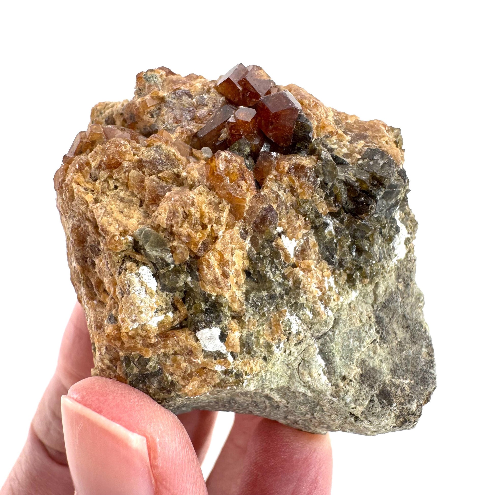 Spessartine Garnet | orange crystal cluster, mineral specimen from Pakistan