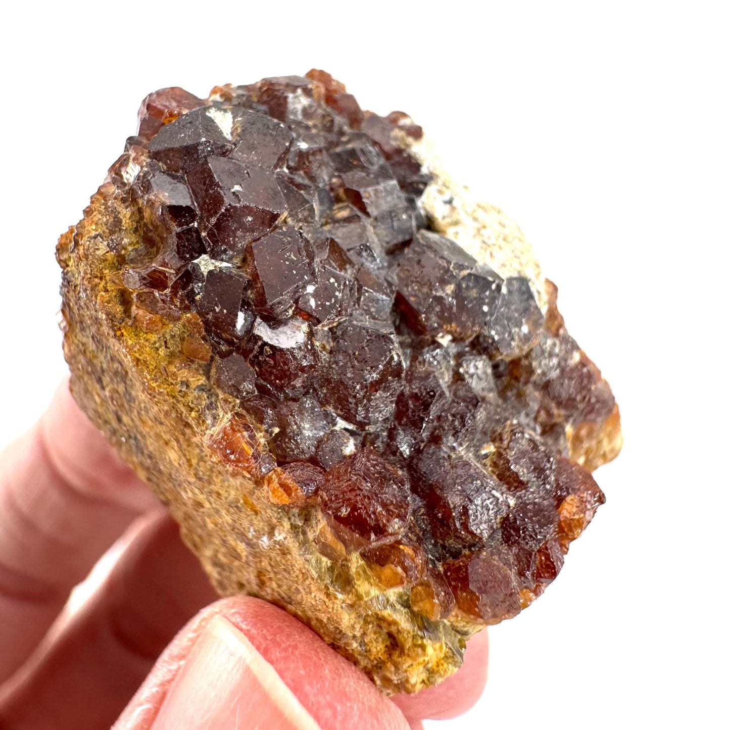 Spessartine Garnet | orange crystal cluster, mineral specimen from Pakistan