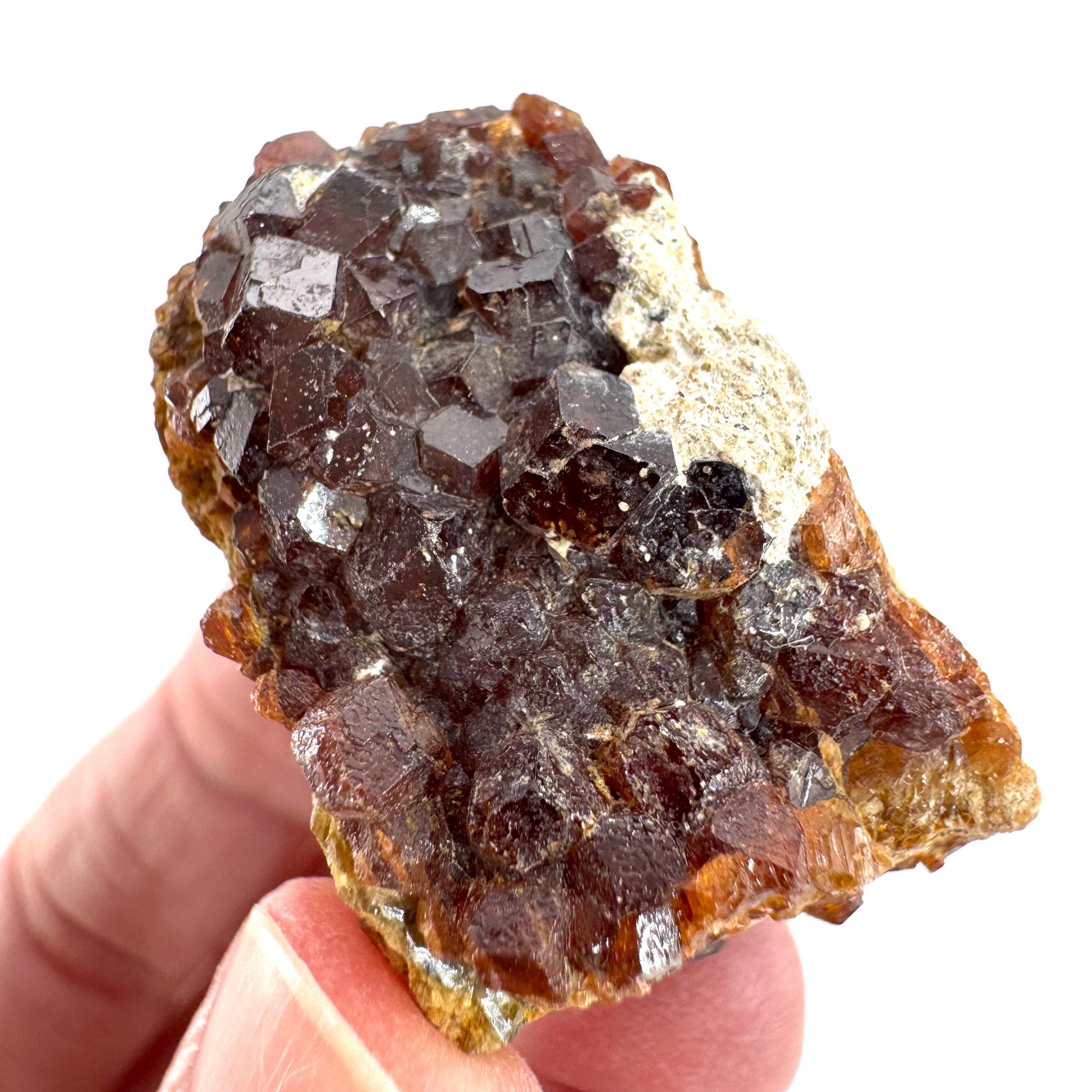 Spessartine Garnet | orange crystal cluster, mineral specimen from Pakistan