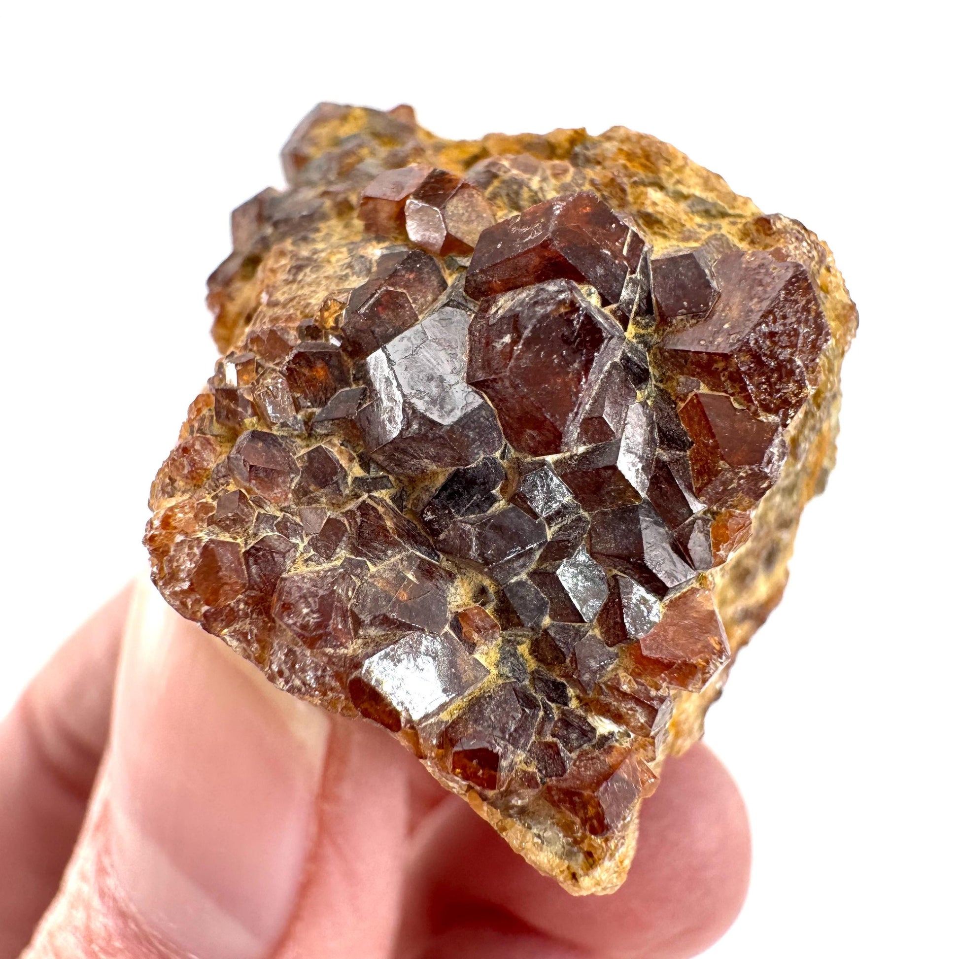 Spessartine Garnet | orange crystal cluster, mineral specimen from Pakistan