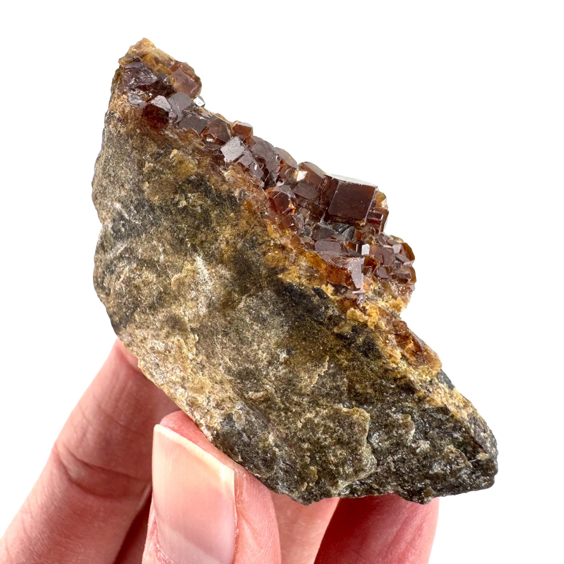 Spessartine Garnet | orange crystal cluster, mineral specimen from Pakistan