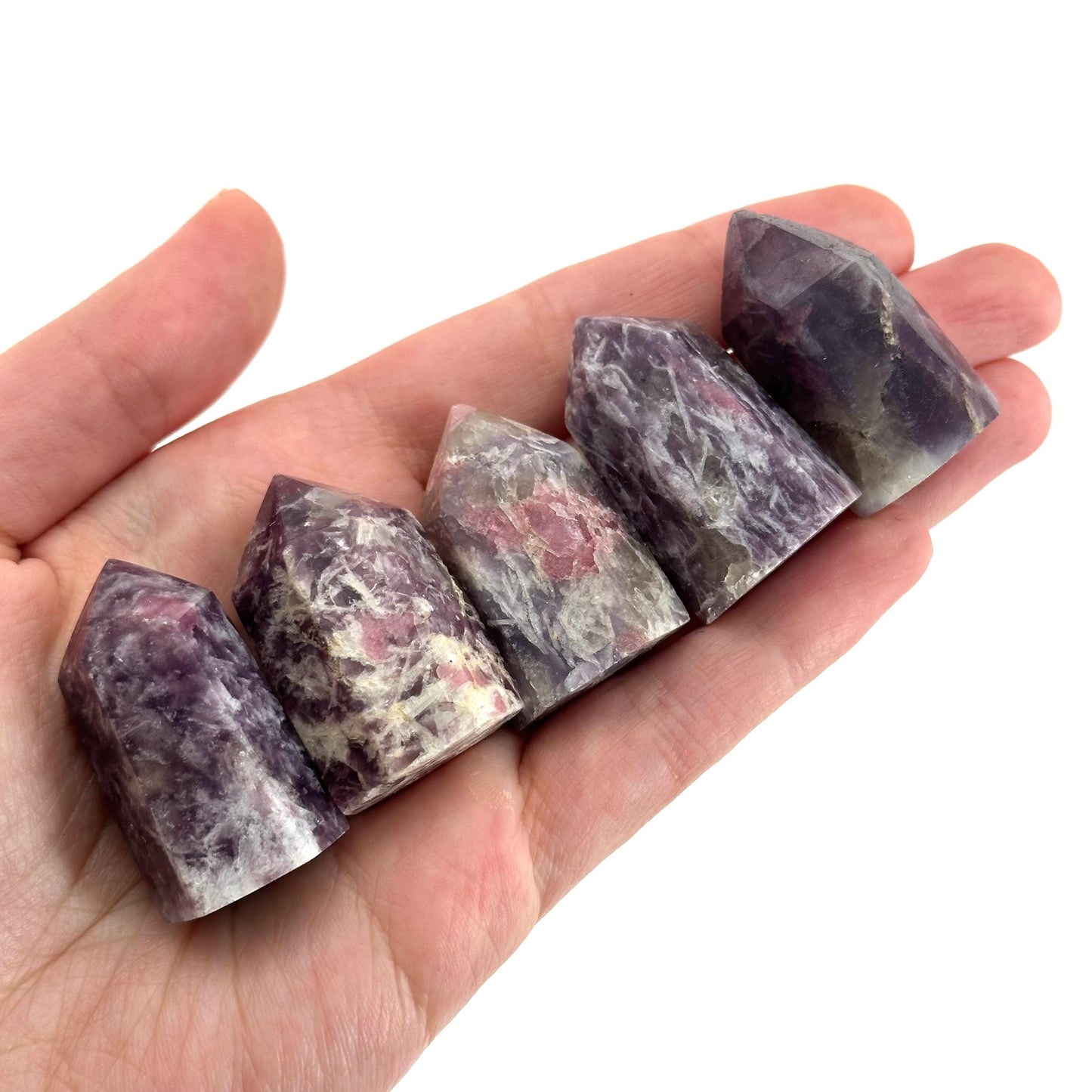 Unicorn Stone Point | polished purple lepidolite & pink tourmaline tower (Heart Chakra)