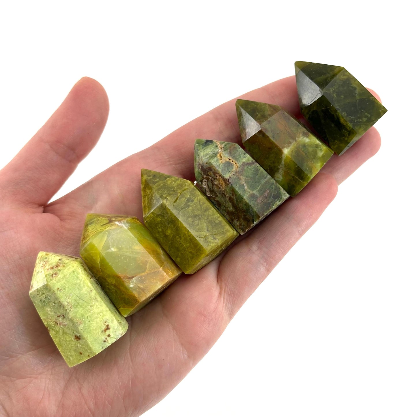 Green Opal Point | Polished Green Natural Crystal Tower (Heart Chakra)