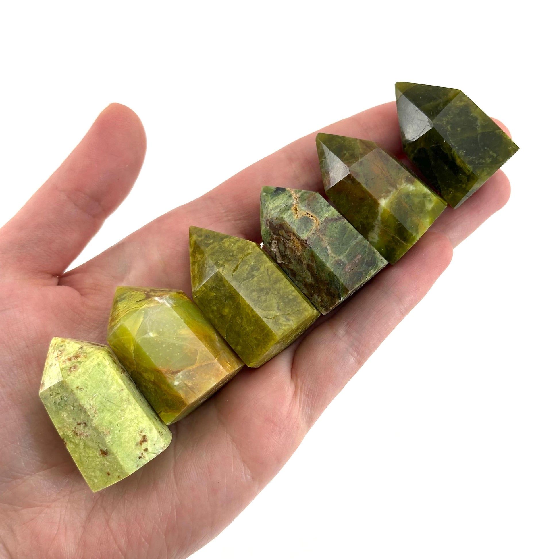 Green Opal Point | Polished Green Natural Crystal Tower (Heart Chakra)