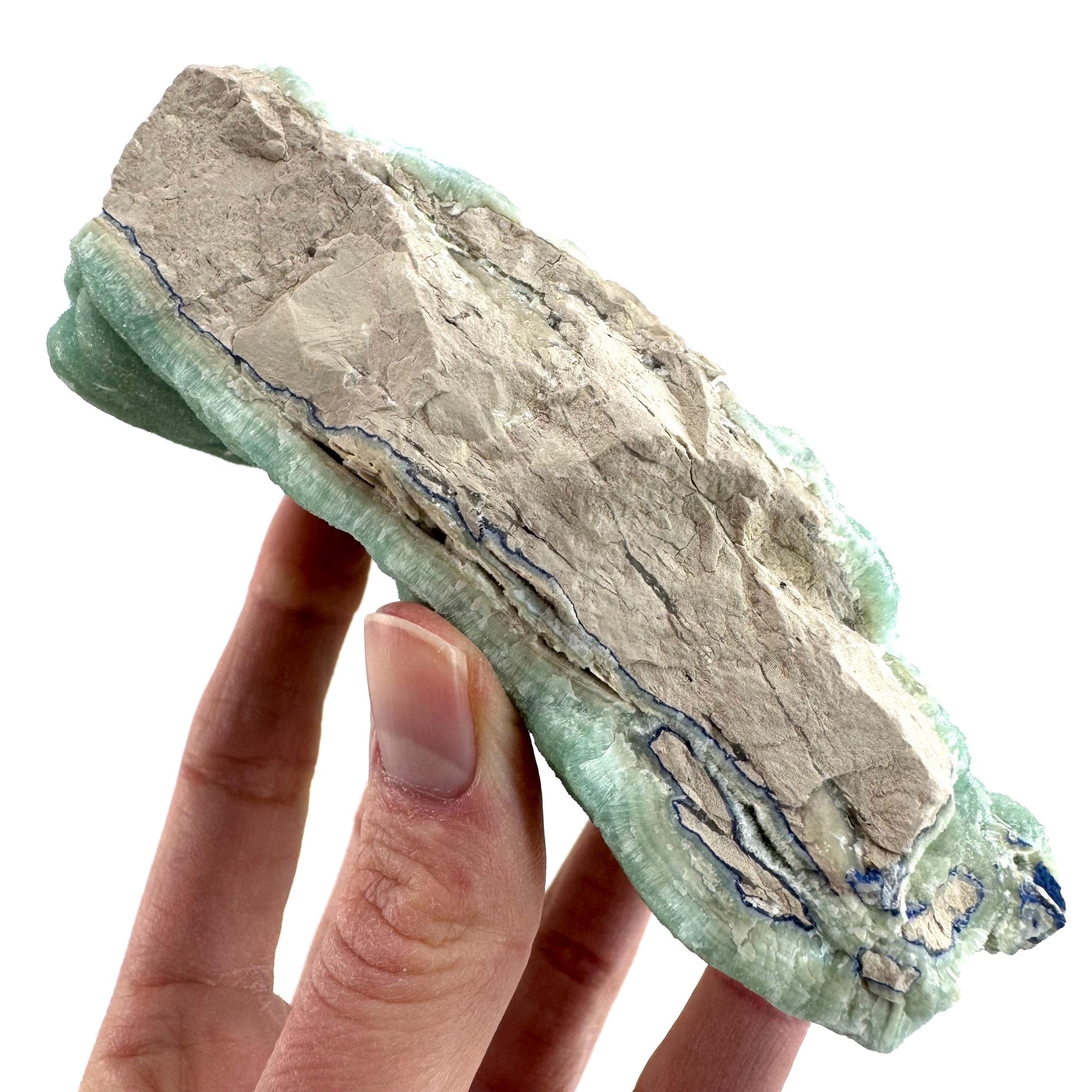 Blue Aragonite | natural crystal cluster, mineral specimen