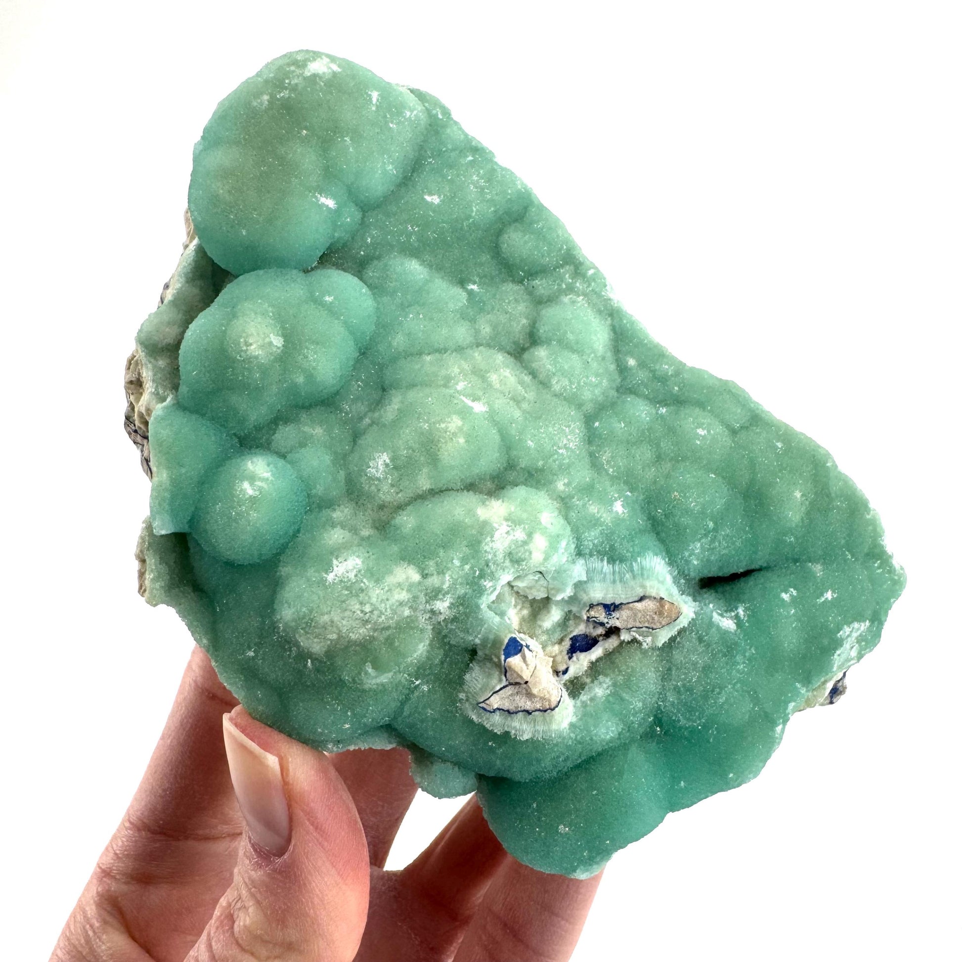 Blue Aragonite | natural crystal cluster, mineral specimen
