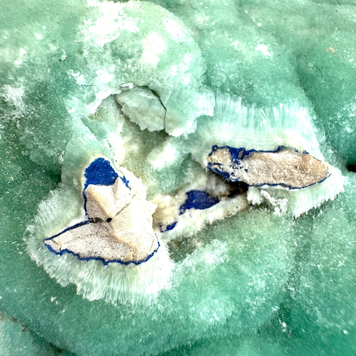 Blue Aragonite | natural crystal cluster, mineral specimen