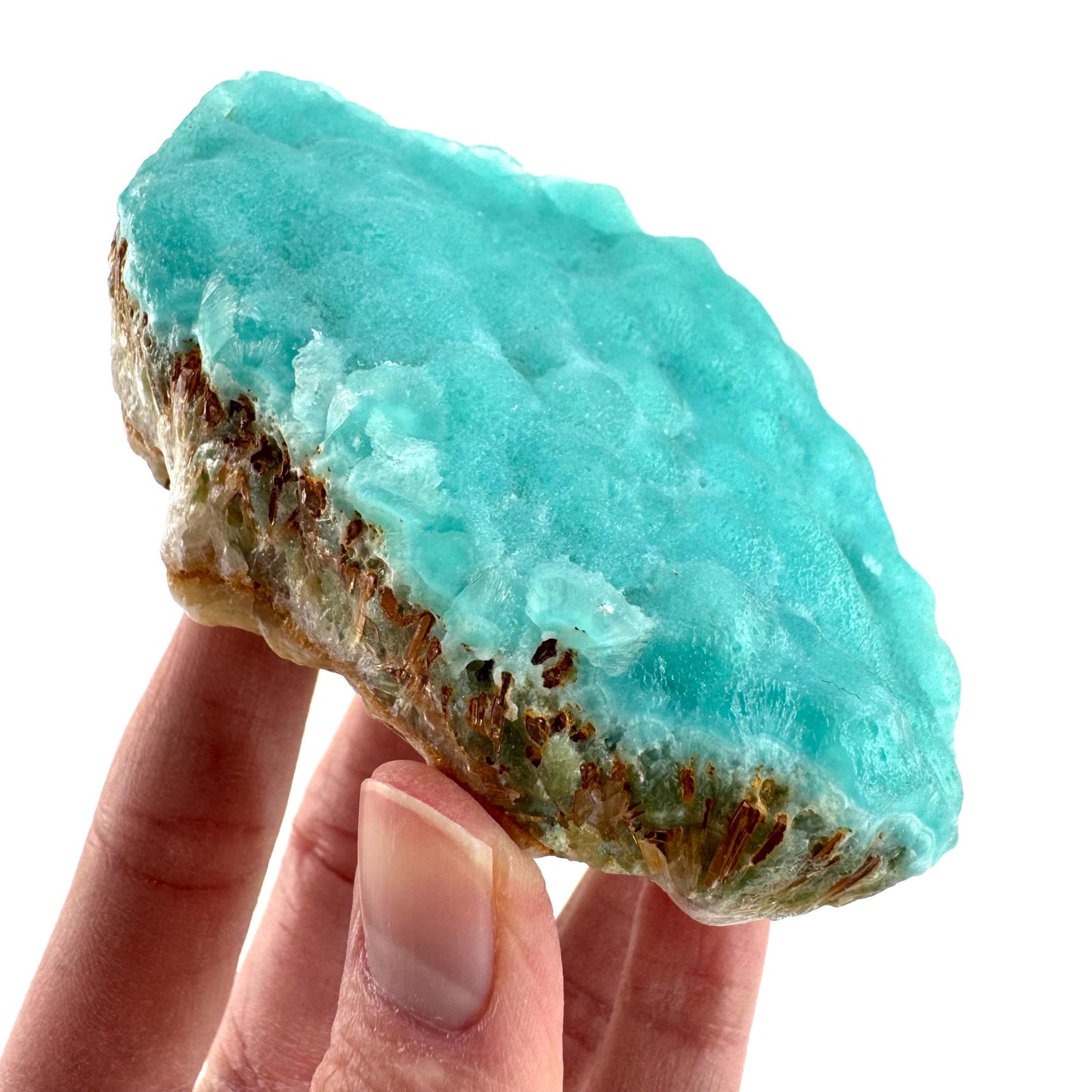 Blue Aragonite | natural crystal cluster, mineral specimen