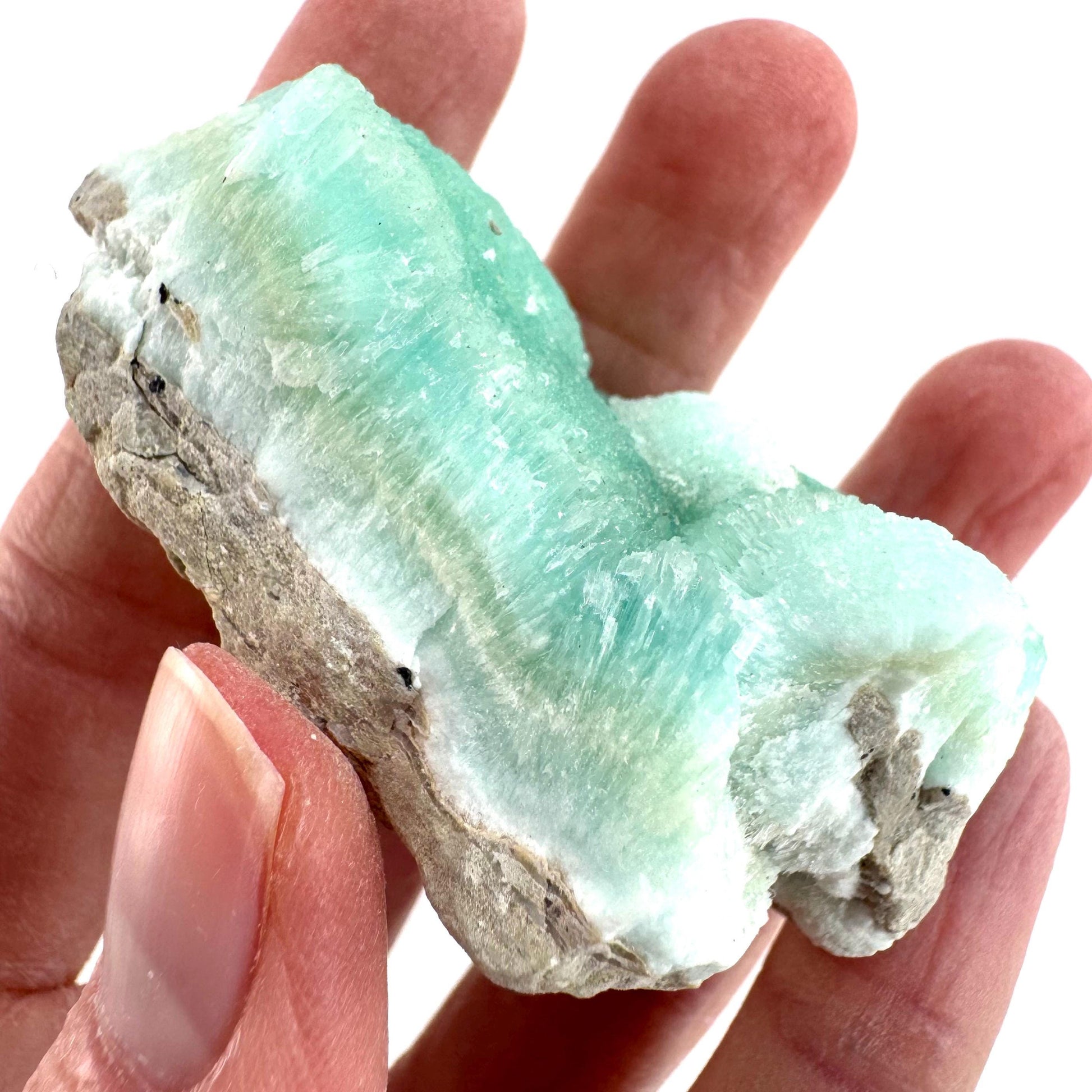 Blue Aragonite | natural crystal cluster, mineral specimen