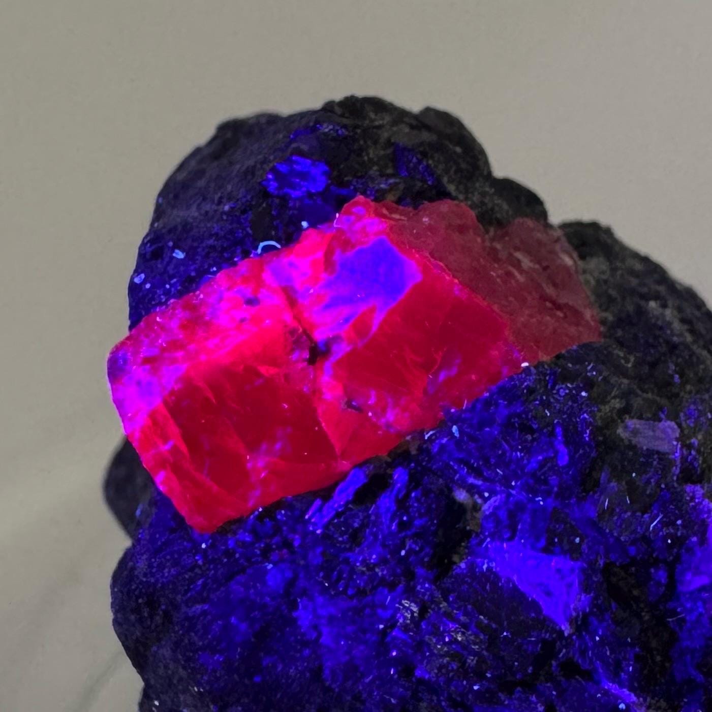 Ruby & Blue Kyanite on Matrix | natural crystal, mineral specimen from Tanzania