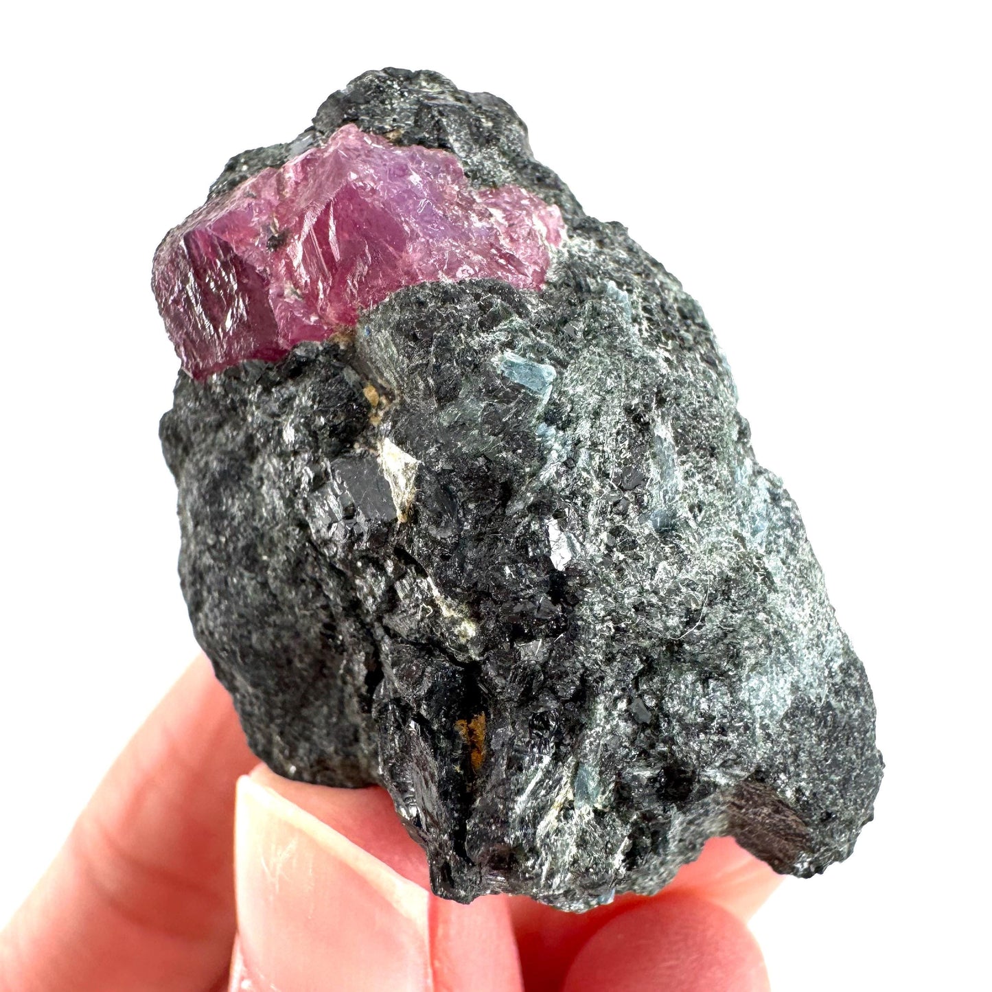 Ruby & Blue Kyanite on Matrix | natural crystal, mineral specimen from Tanzania