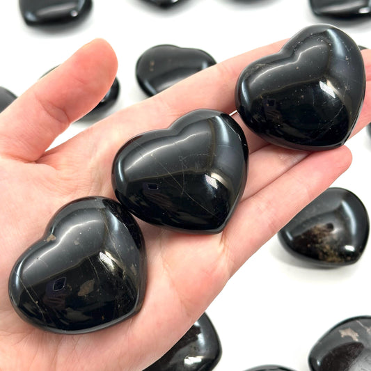 Black Tourmaline Heart | Polished Crystal (Root Chakra)