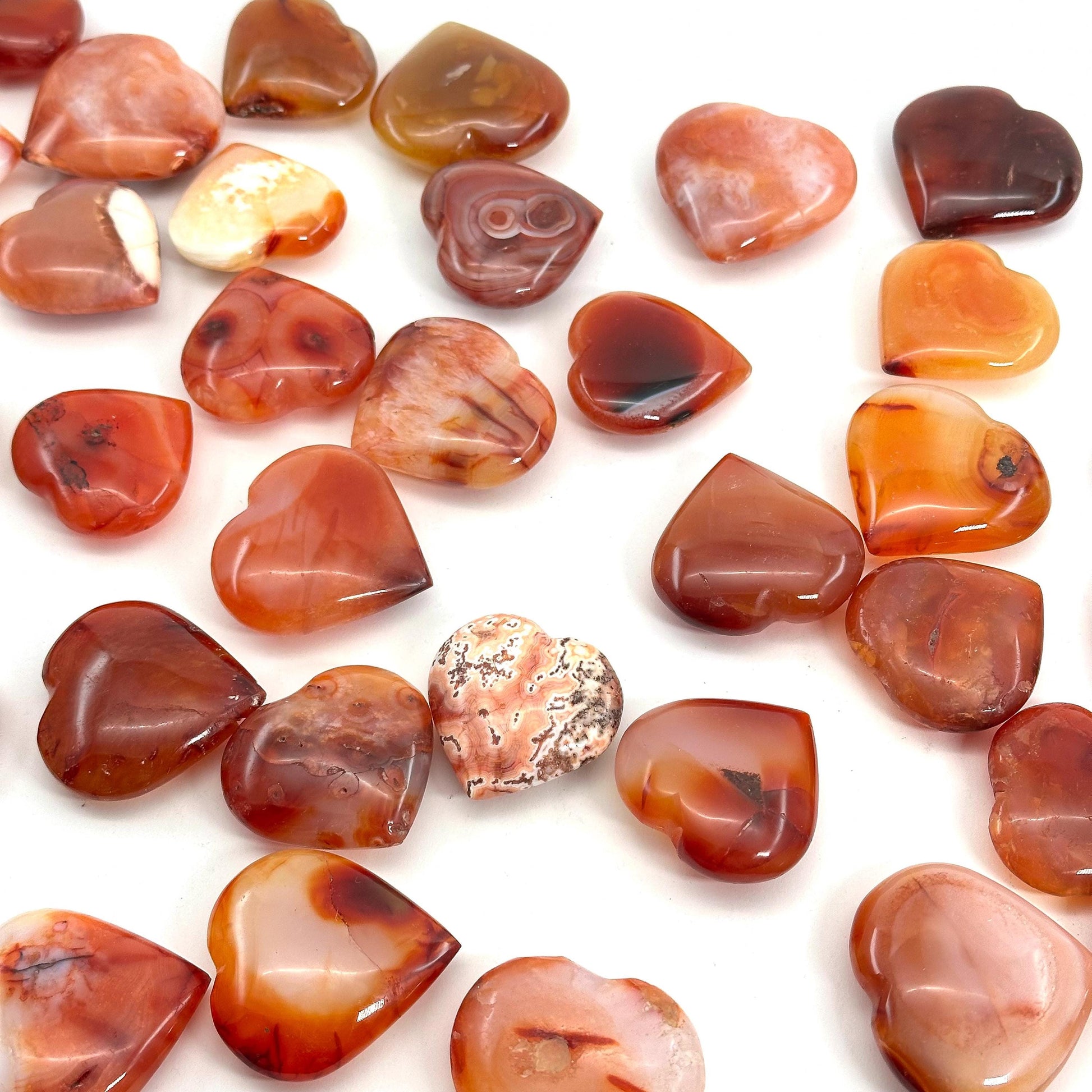 Carnelian Heart | Polished Red & Orange Crystal (Sacral Chakra)