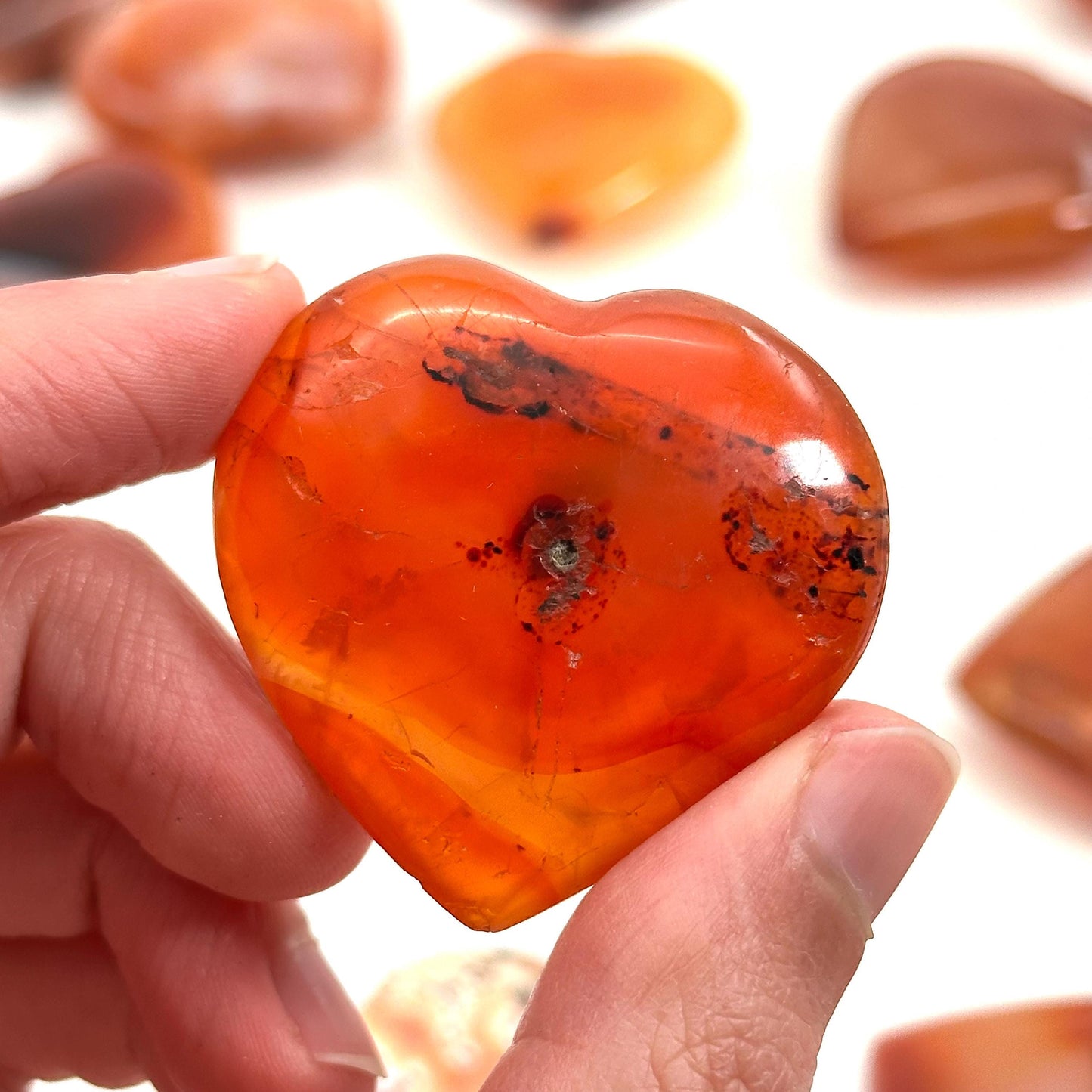 Carnelian Heart | Polished Red & Orange Crystal (Sacral Chakra)