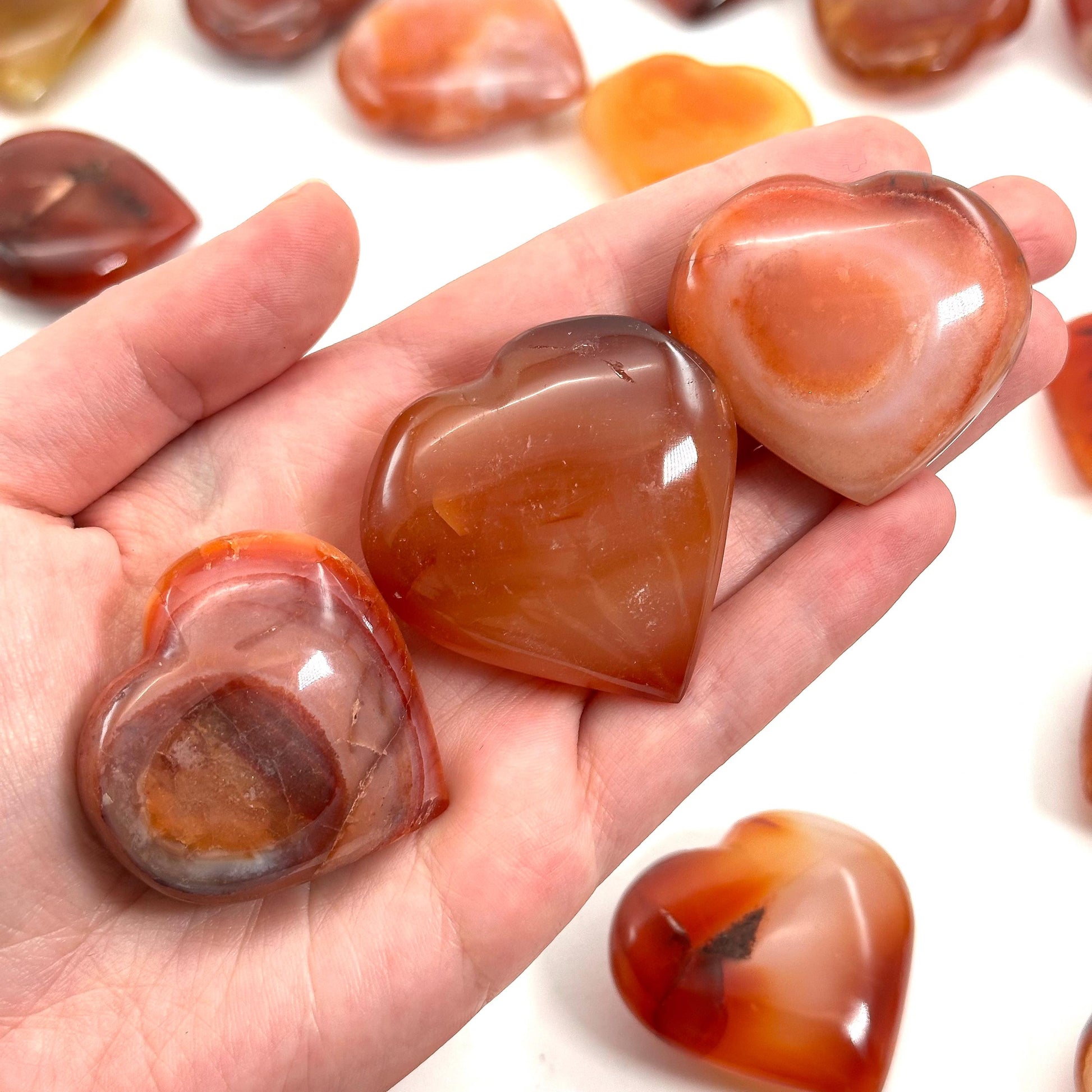 Carnelian Heart | Polished Red & Orange Crystal (Sacral Chakra)