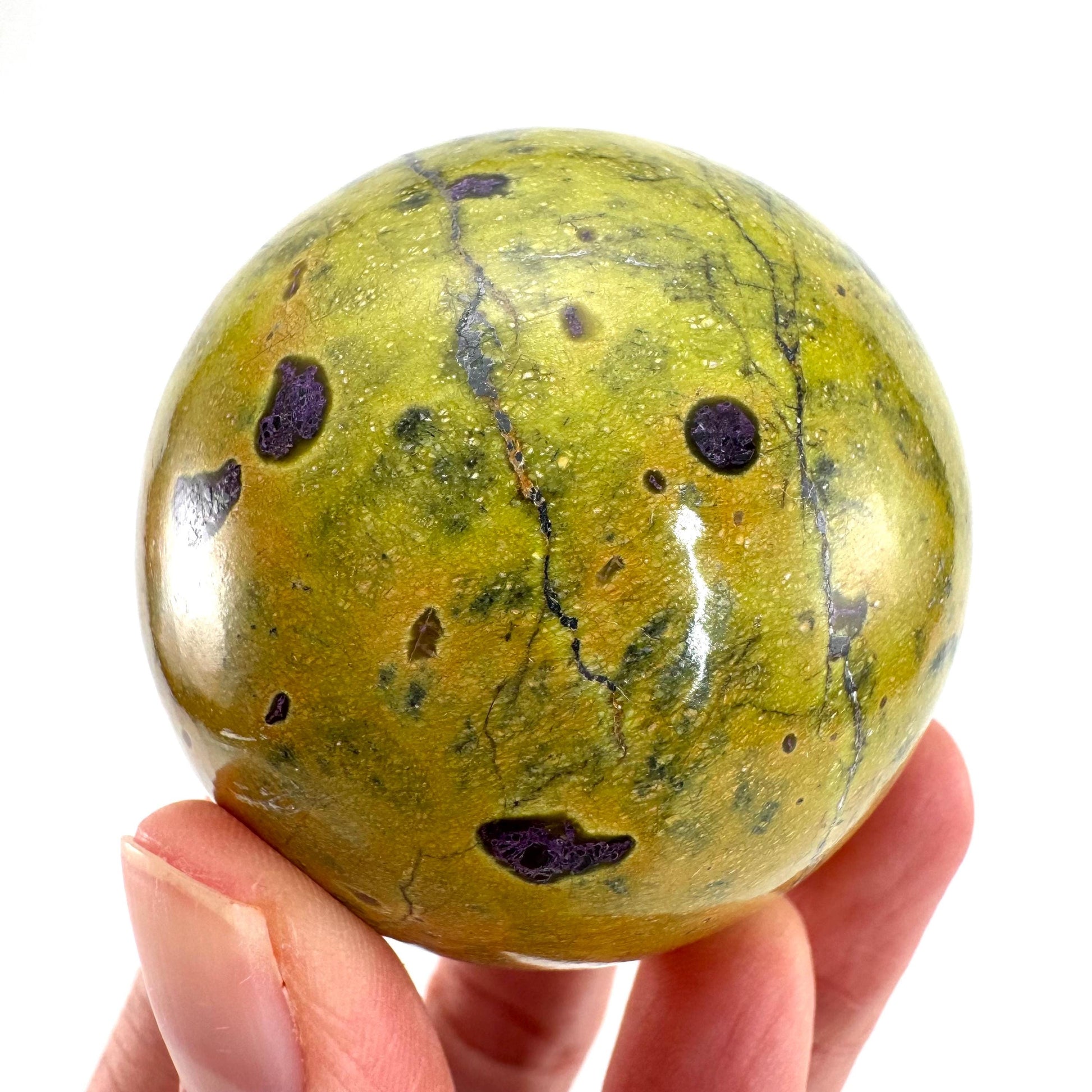Atlantisite Sphere | Polished Stichtite in Serpentine, Crystal Ball from Tasmania