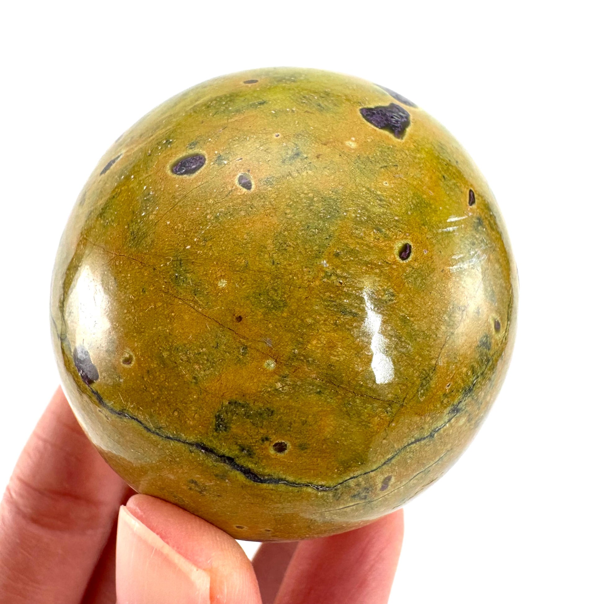 Atlantisite Sphere | Polished Stichtite in Serpentine, Crystal Ball from Tasmania