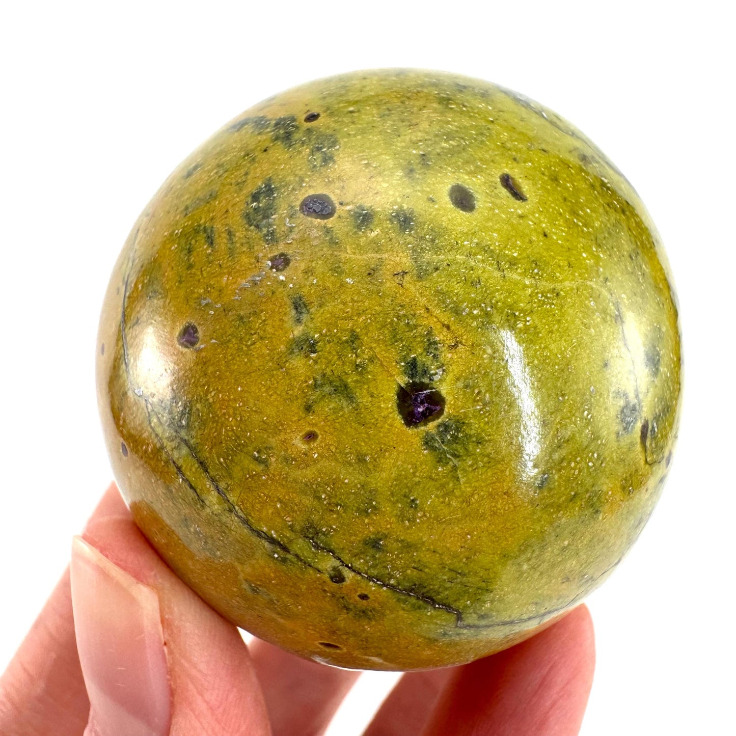 Atlantisite Sphere | Polished Stichtite in Serpentine, Crystal Ball from Tasmania