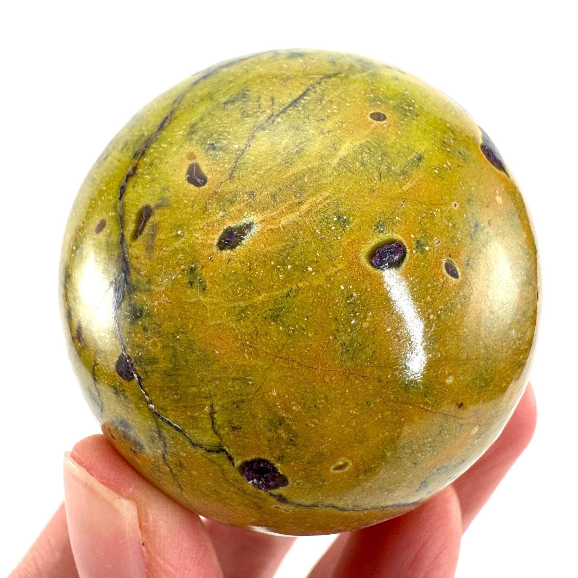 Atlantisite Sphere | Polished Stichtite in Serpentine, Crystal Ball from Tasmania