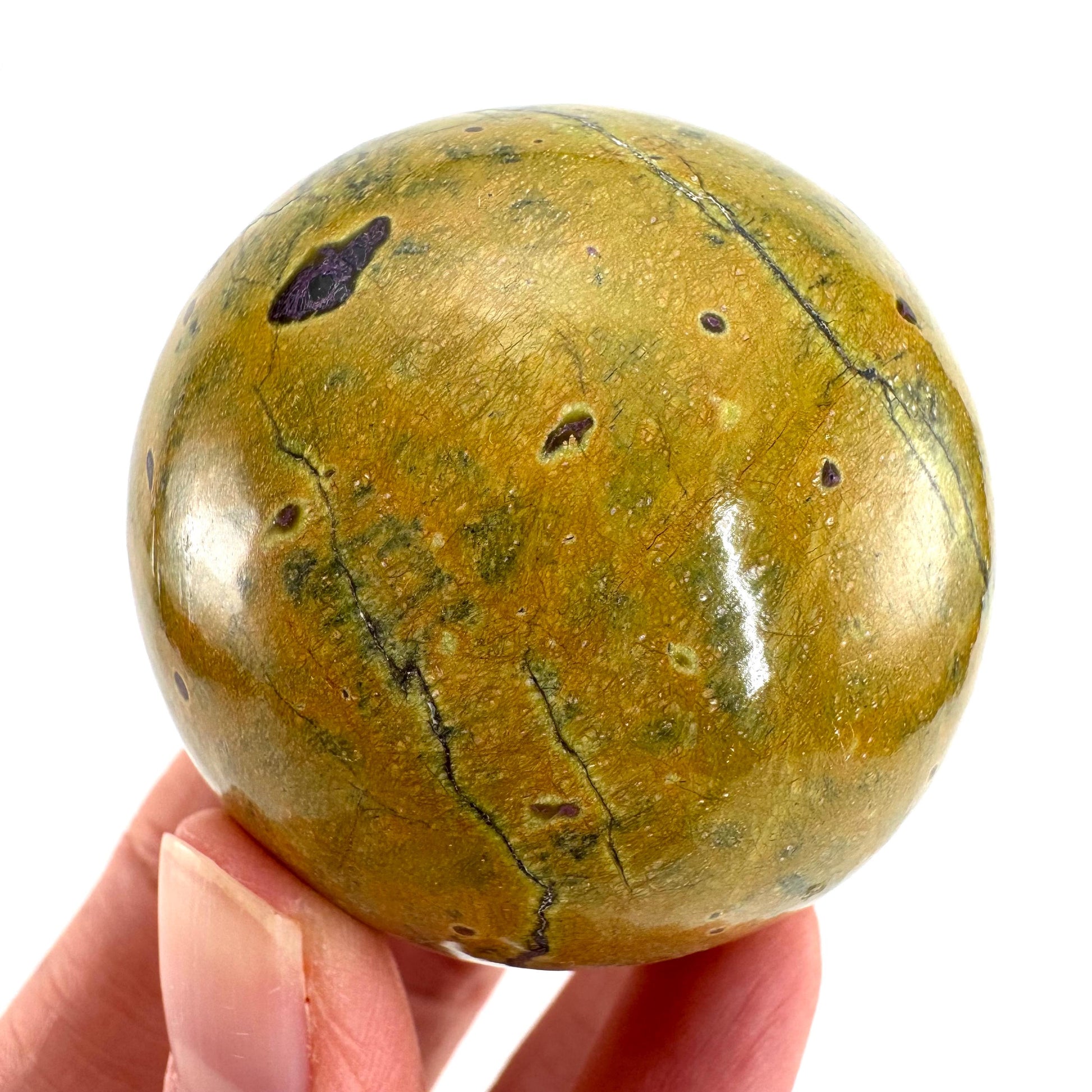Atlantisite Sphere | Polished Stichtite in Serpentine, Crystal Ball from Tasmania