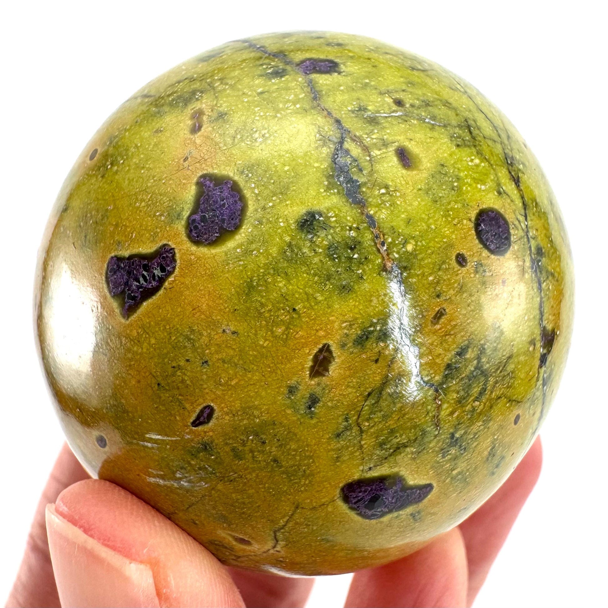 Atlantisite Sphere | Polished Stichtite in Serpentine, Crystal Ball from Tasmania